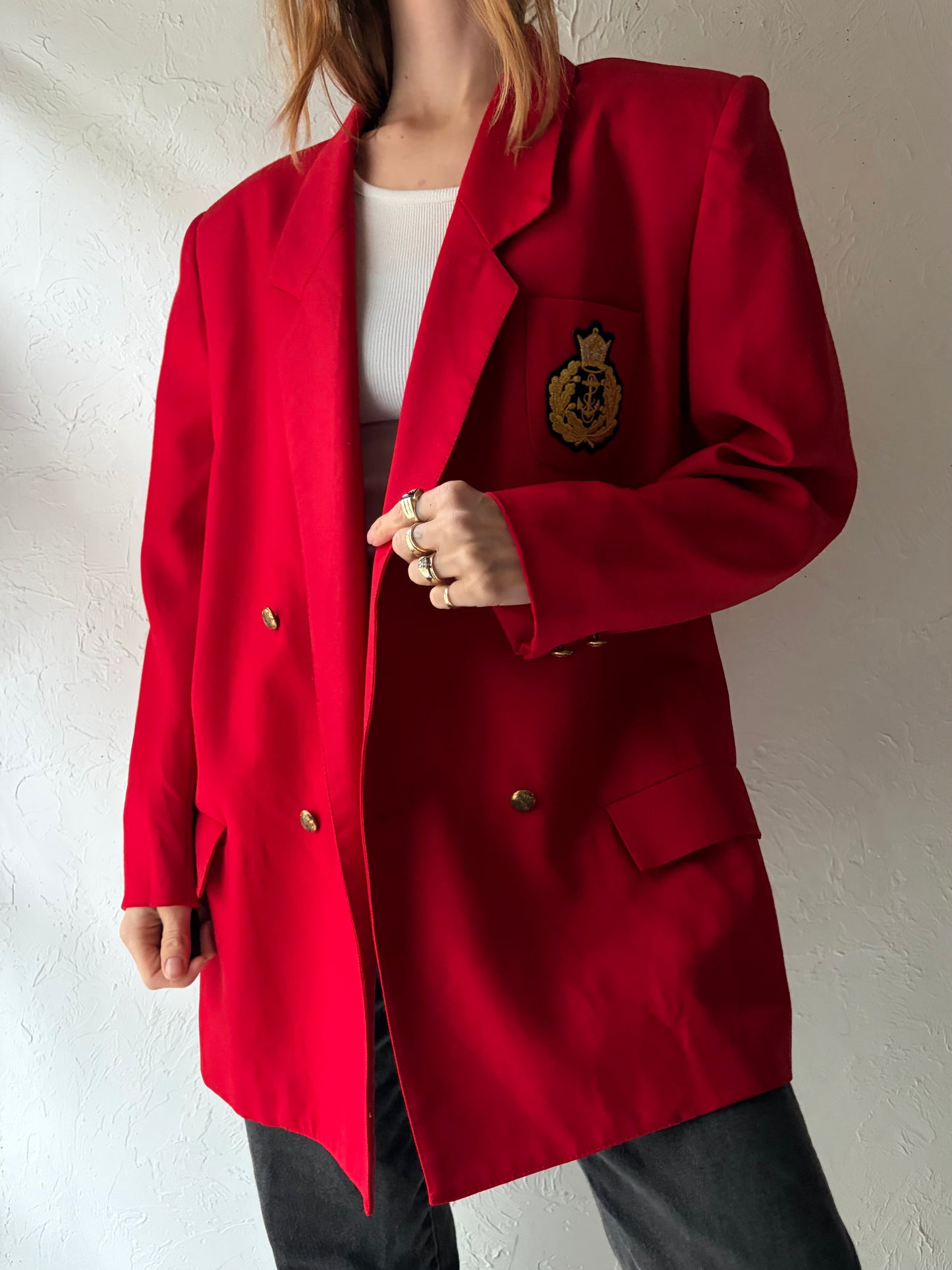 70s 'Mister Leonard' Red Wool Blazer Jacket / Large