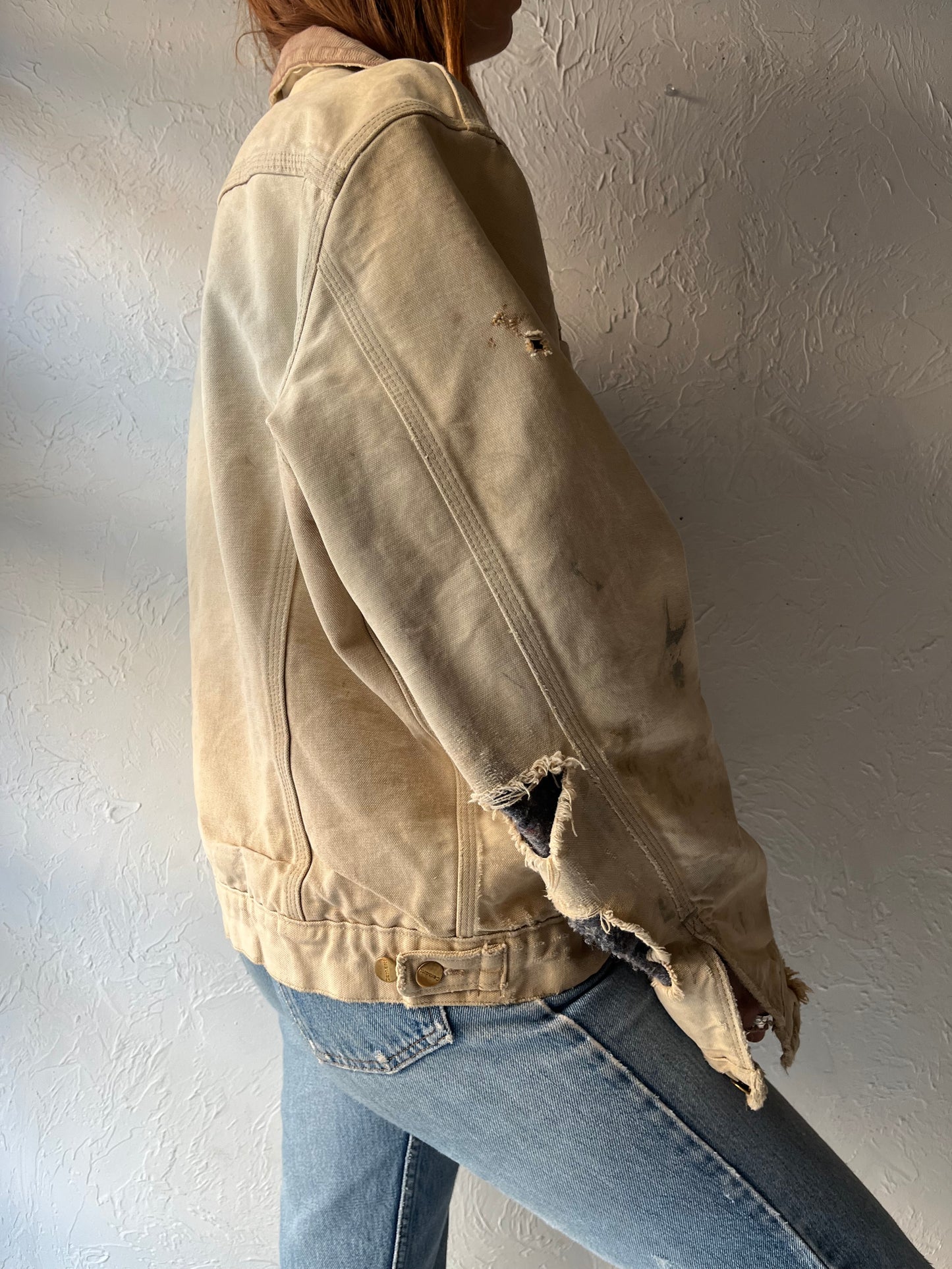 Y2k 'Carhartt' Thrashed Workwear Jacket / Medium
