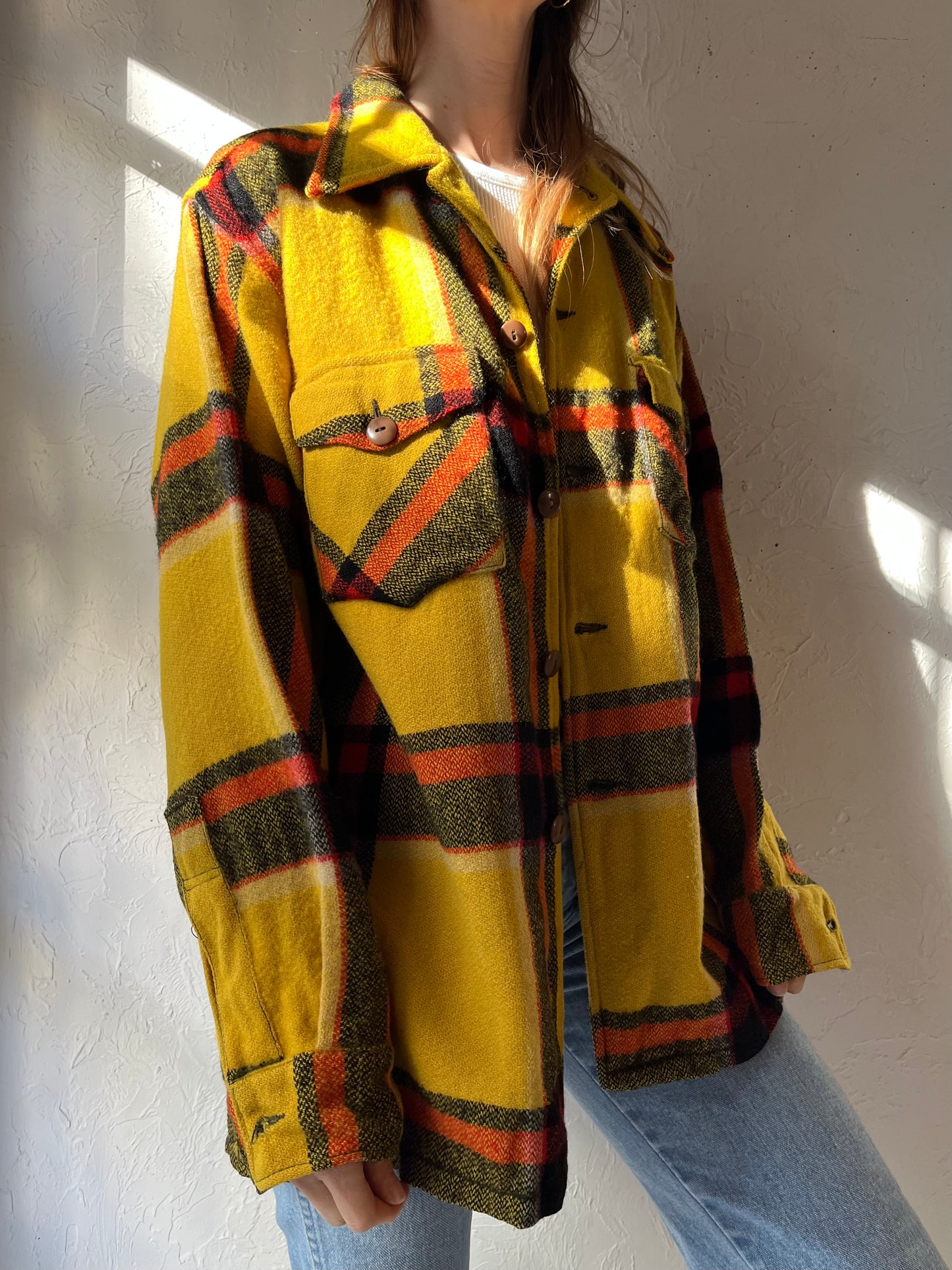 70s ‘Timberline’ Yellow Wool Shirt / Medium