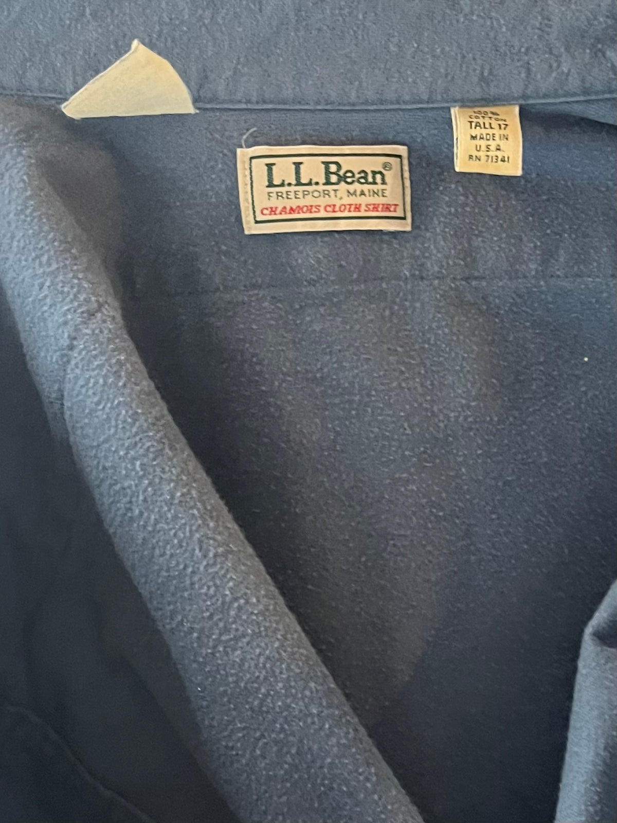90s 'LL Bean' Blue Thick Cotton Shirt / Made in USA / Large