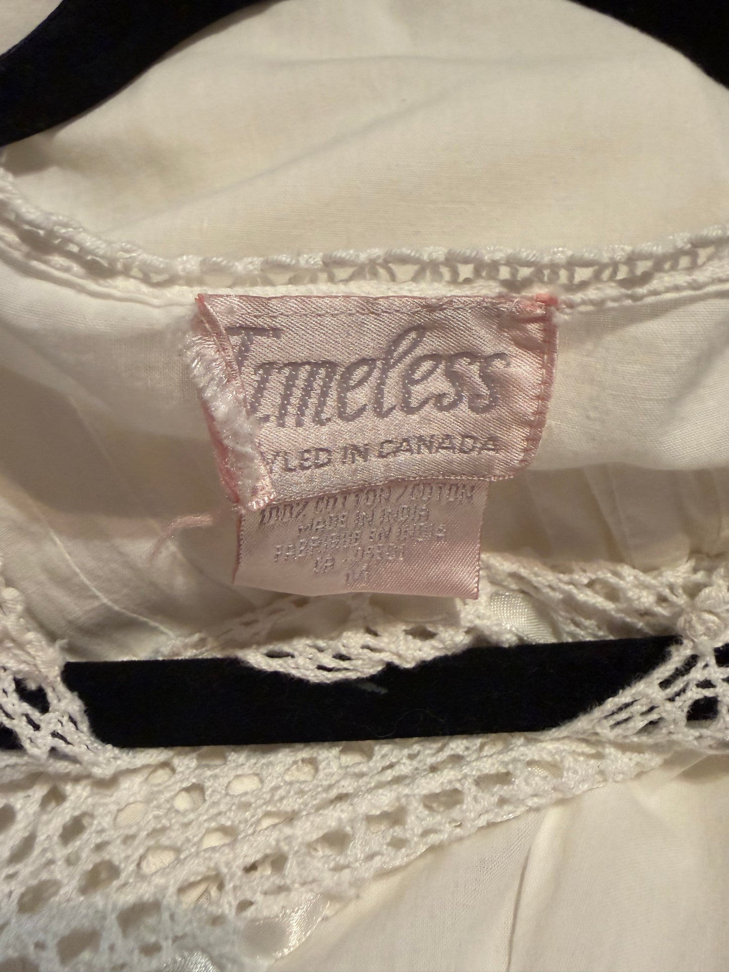 90s 'Timeless' White Cotton Dress / Medium