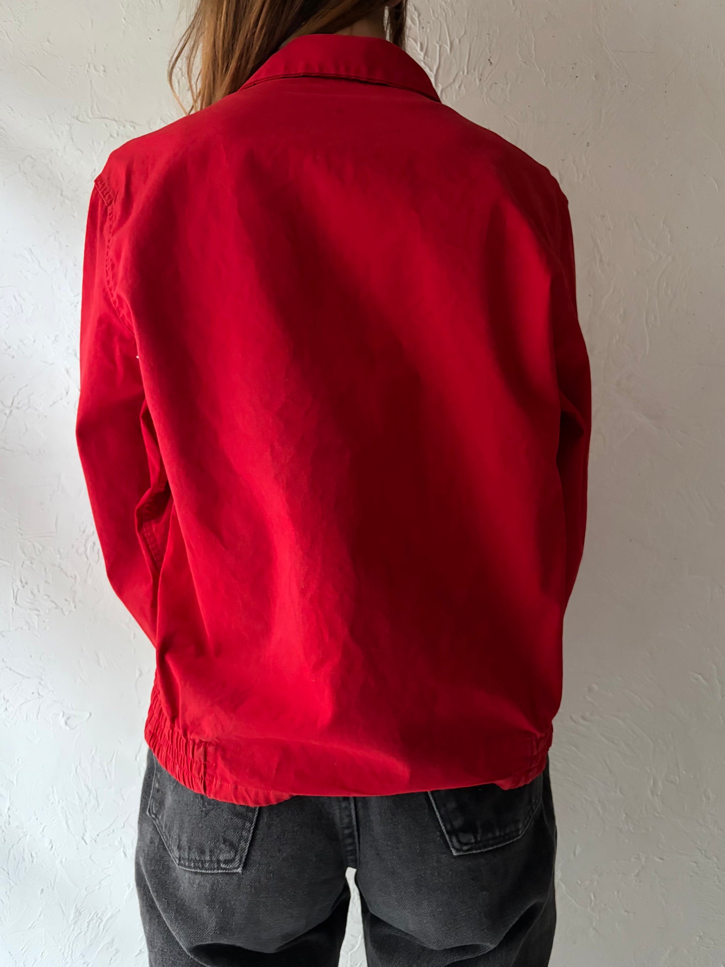 60s 'Boy Scouts of American' Red Zip Up Jacket / Small