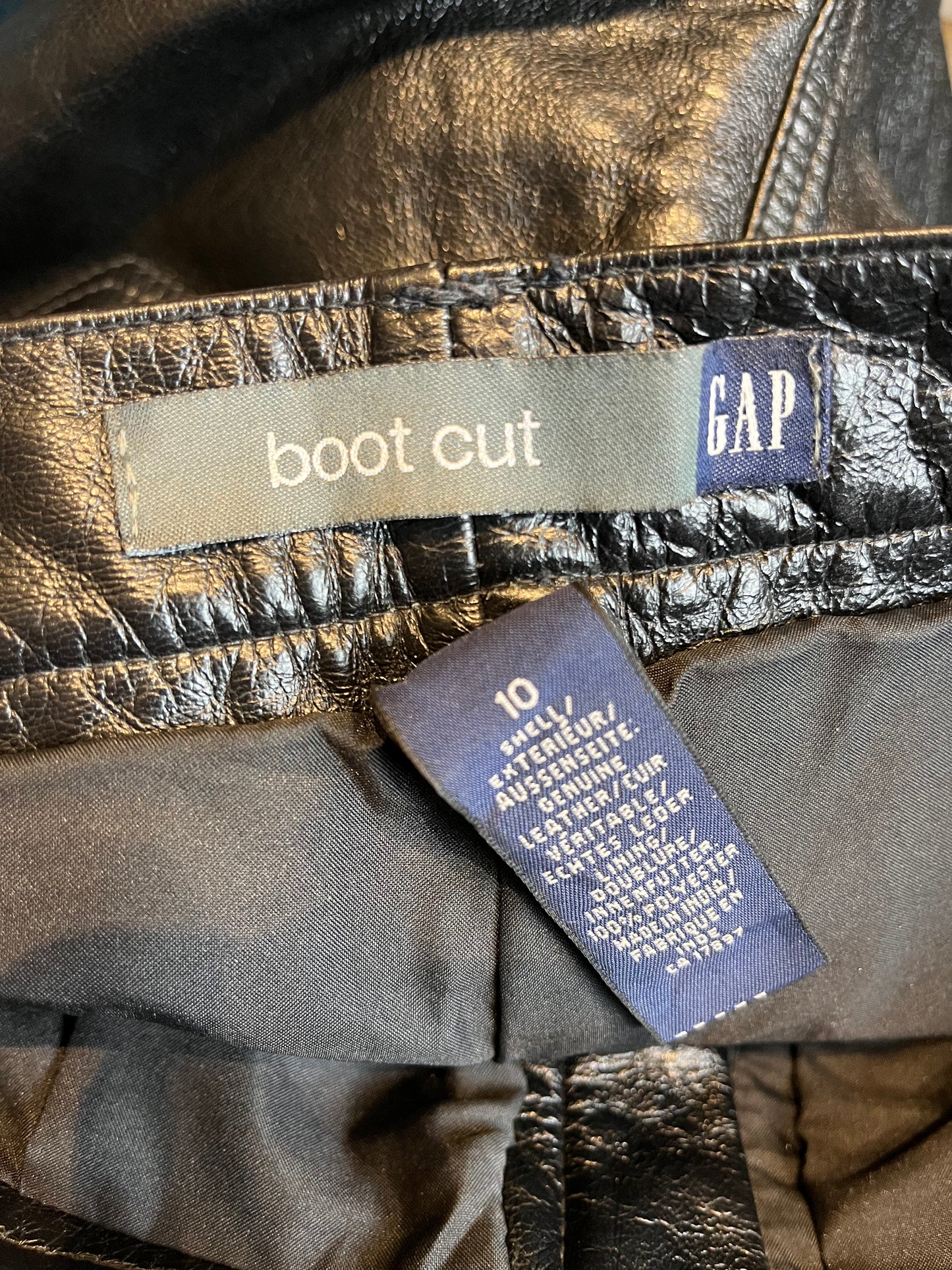 Y2K ‘Gap’ Bootcut Leather Pants / Medium