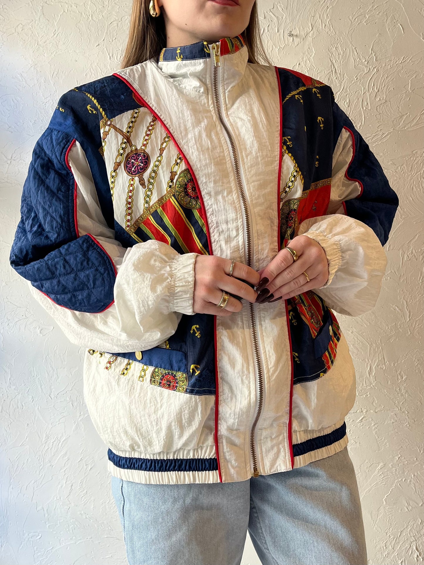 90s ‘Active Frontier’ Nylon Bomber Jacket / Medium