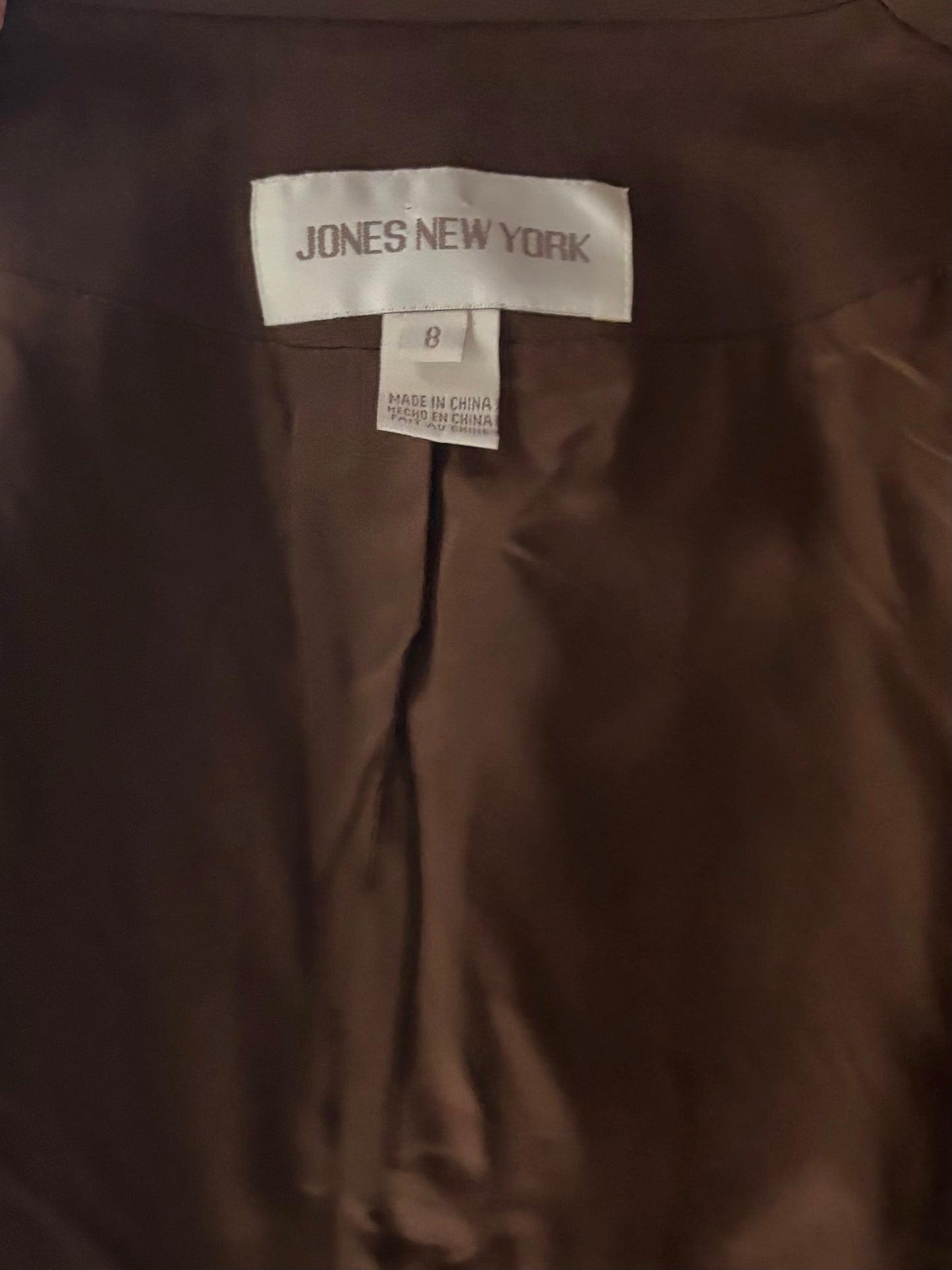 90s 'Jones New York' Brown Silk Summer Blazer / Vintage 1990s Normcore  Office Wear Jacket / Small