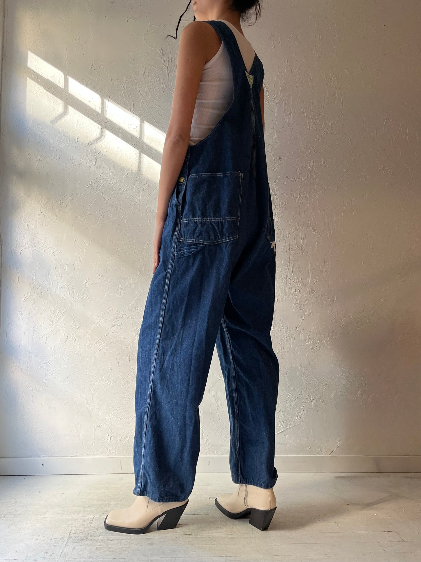 80s 'Oshkosh' Dark Denim Overalls / Union Made / Medium - Large