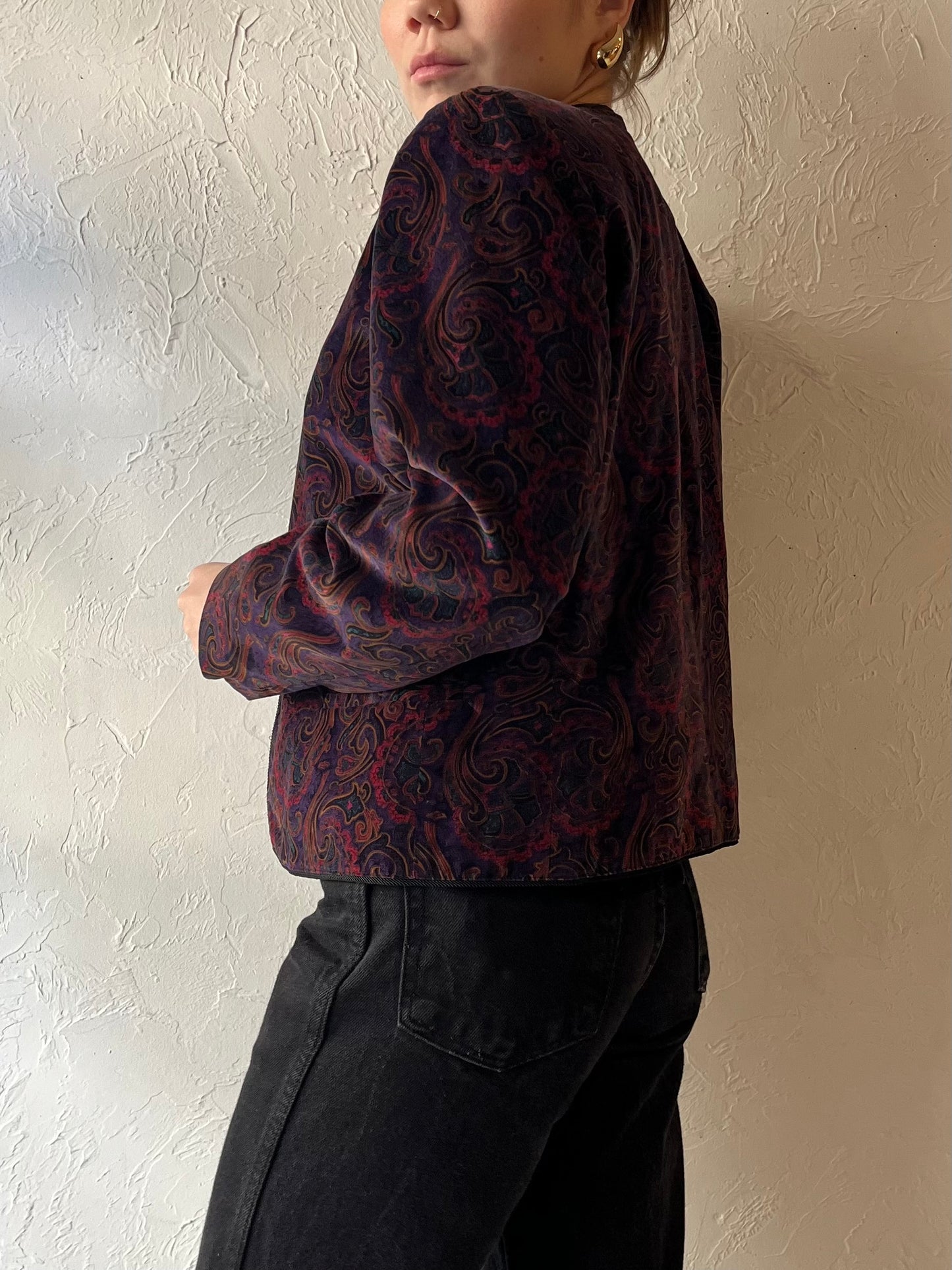 90s ‘Bryn Connelly’ Paisley Velvet Jacket / Small - Medium