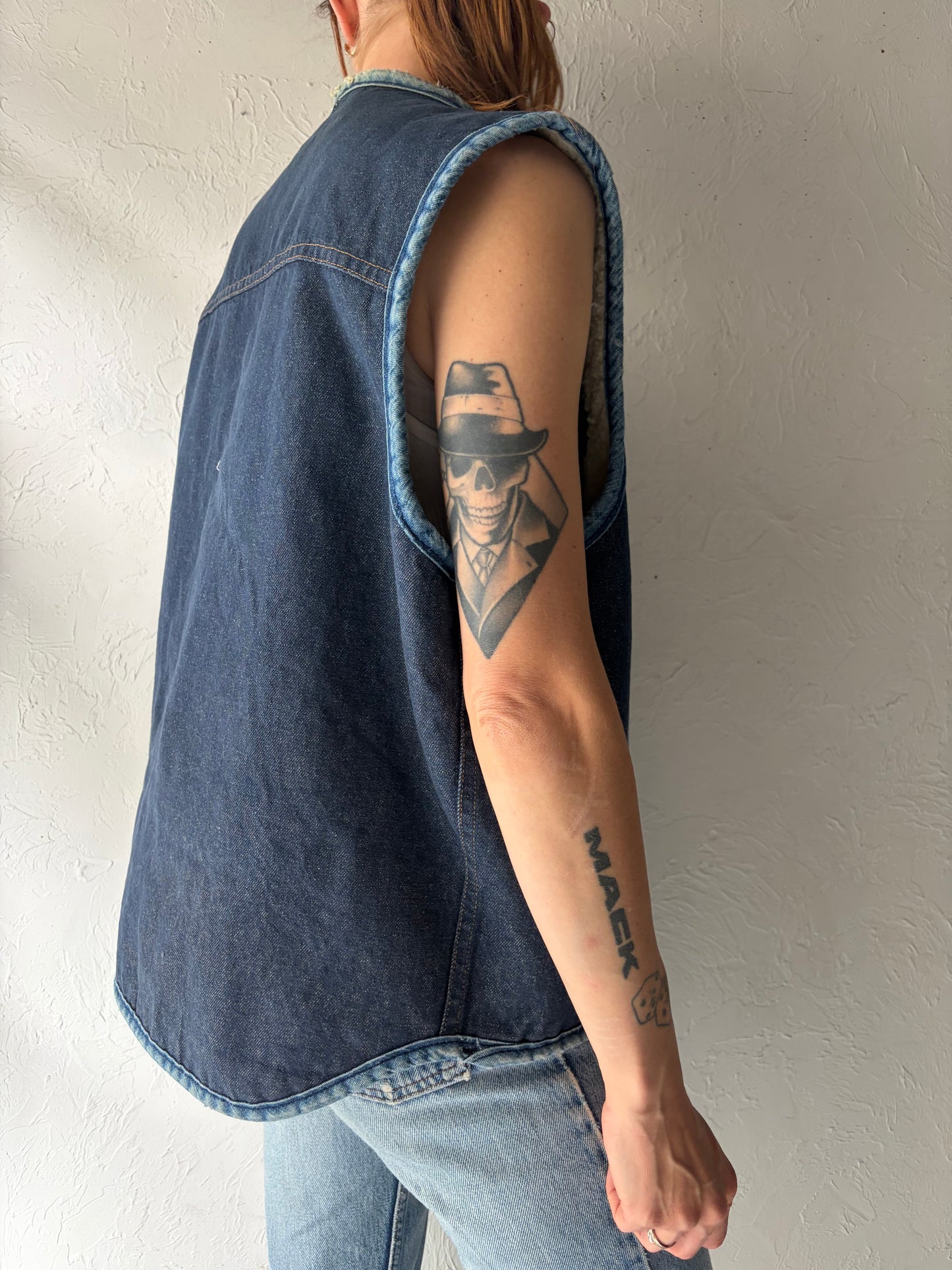 80s 'Sears Roebucks' Denim Vest / XL
