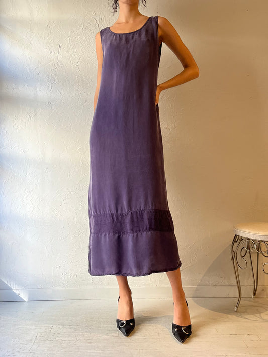 90s ‘Liz Claiborne’ Purple Silky Dress / Medium