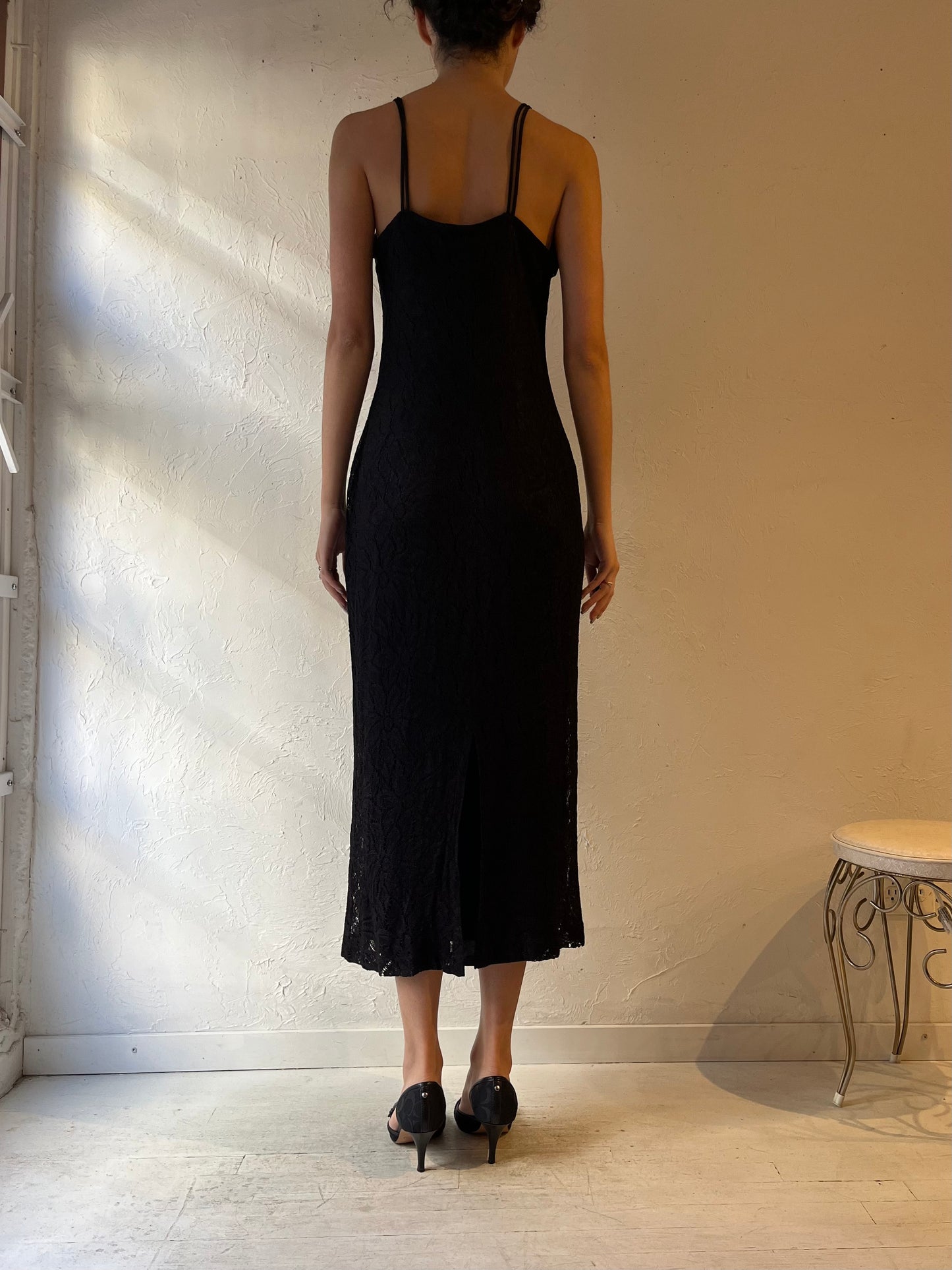 Y2k 'Principles' Black Knit Dress / Small