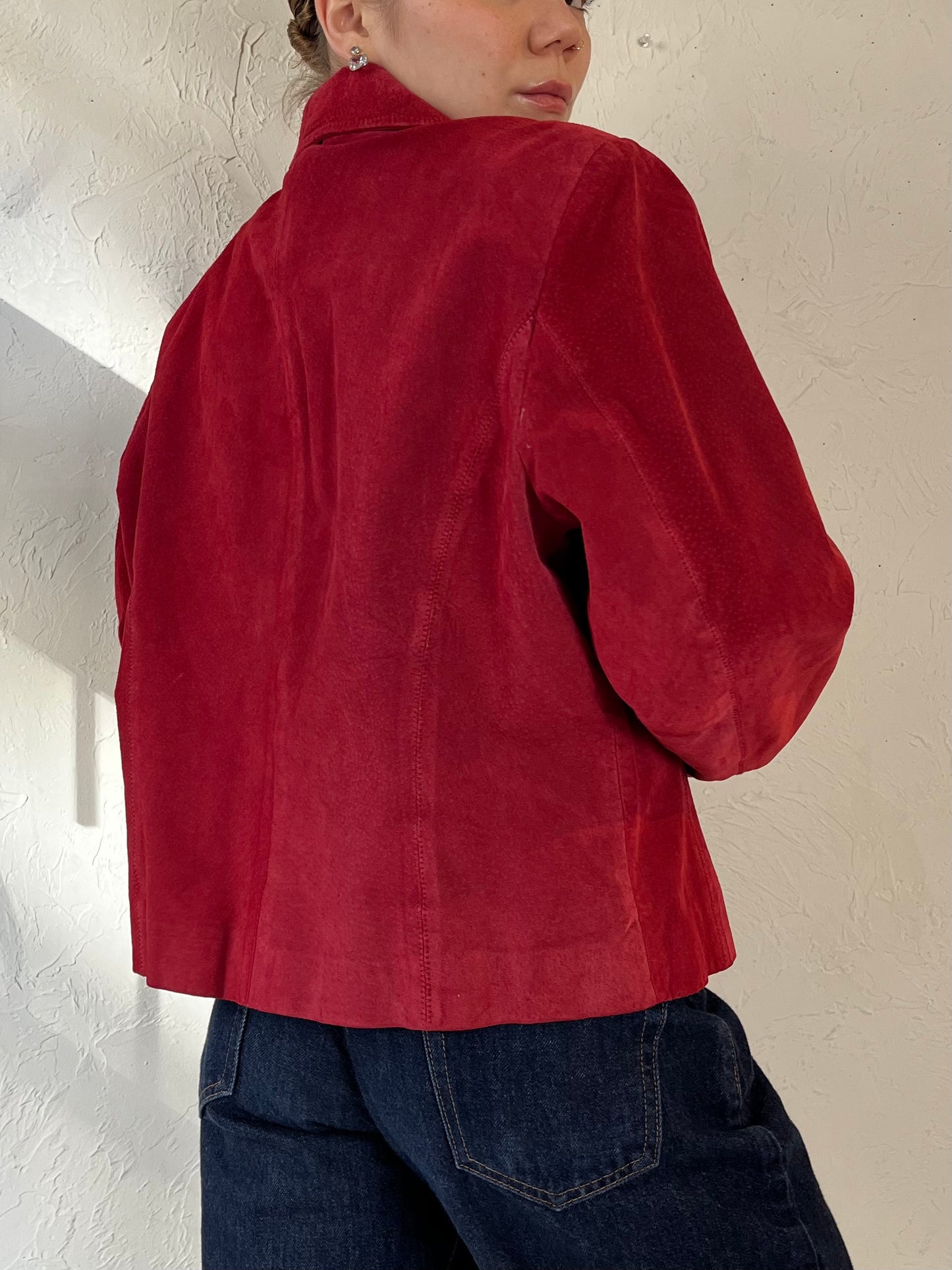 Y2K ‘Coldwater’ Creek Red Suede Jacket / Large