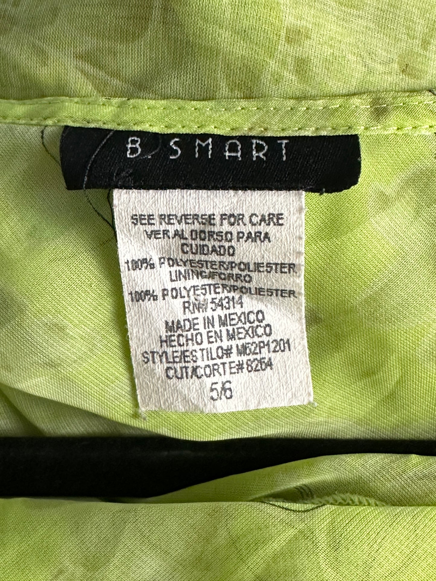 Y2k 'Be Smart' Sheer Green Mesh Dress / Small