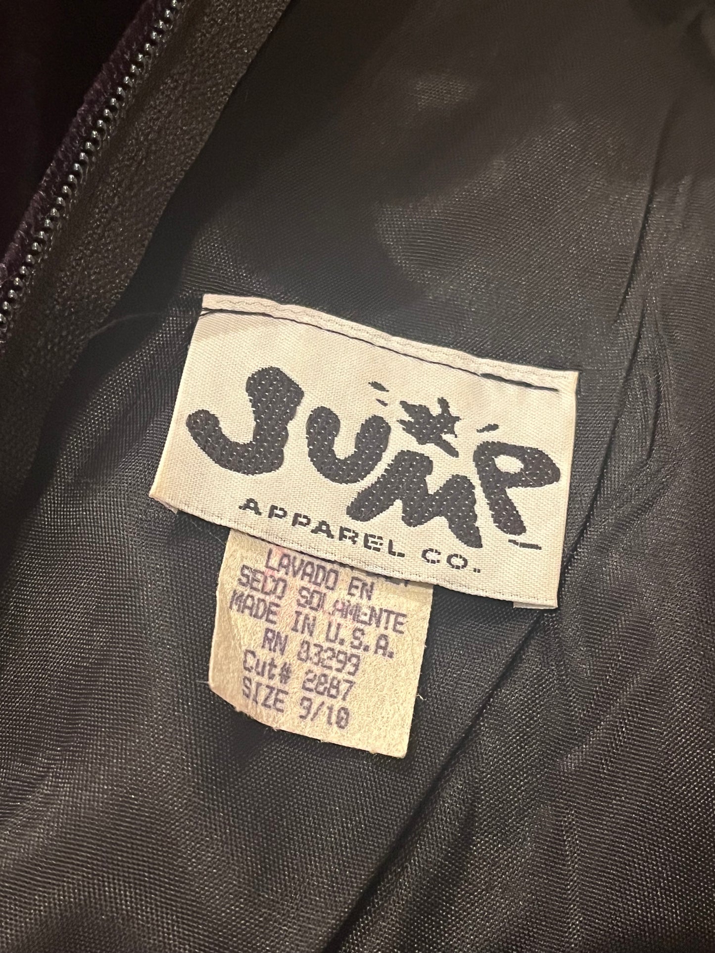 90s 'Jump' Black Velvet Formal Dress / Medium