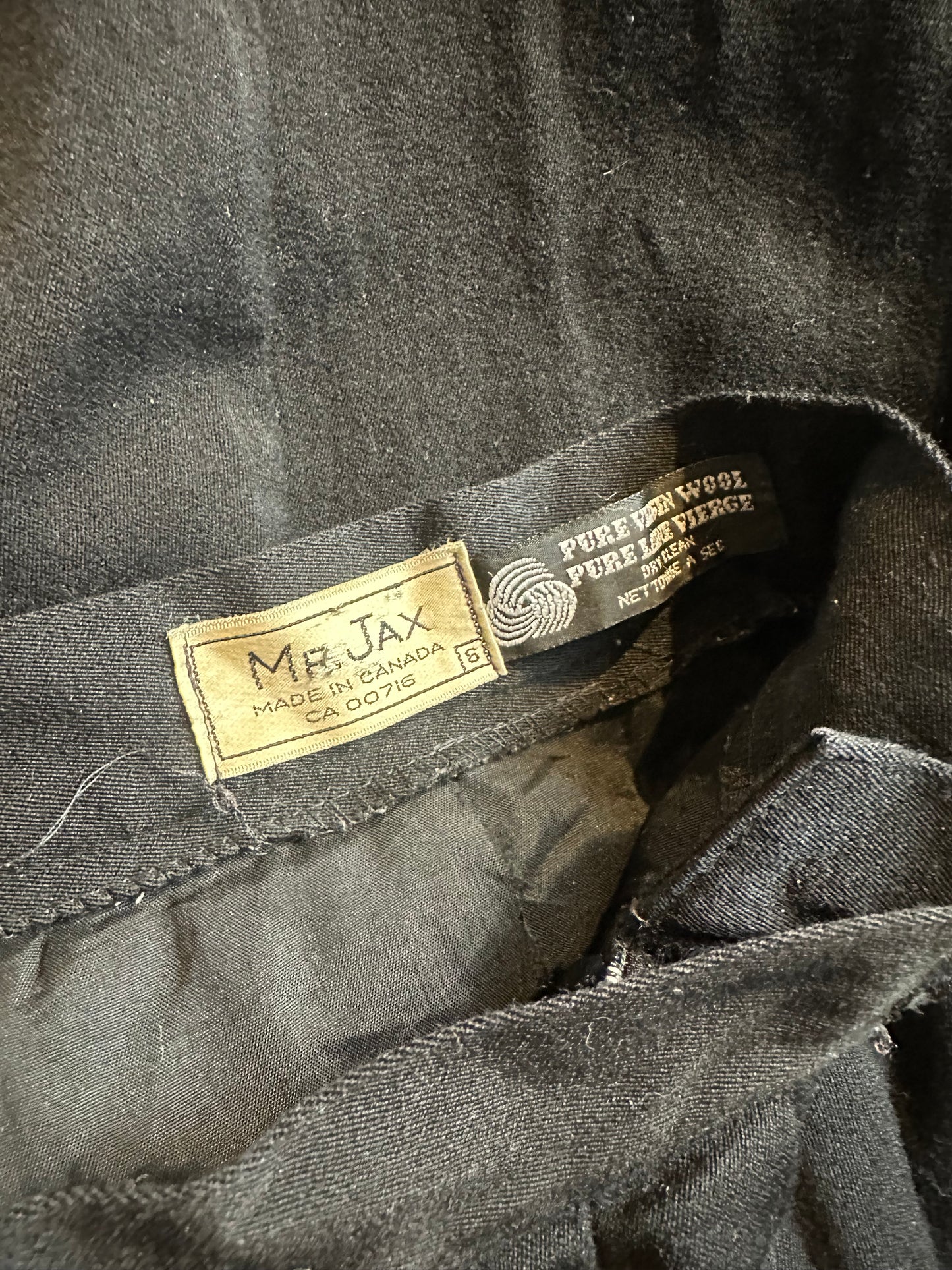 70s 'Mr Jax' Black Wool Skirt / Small