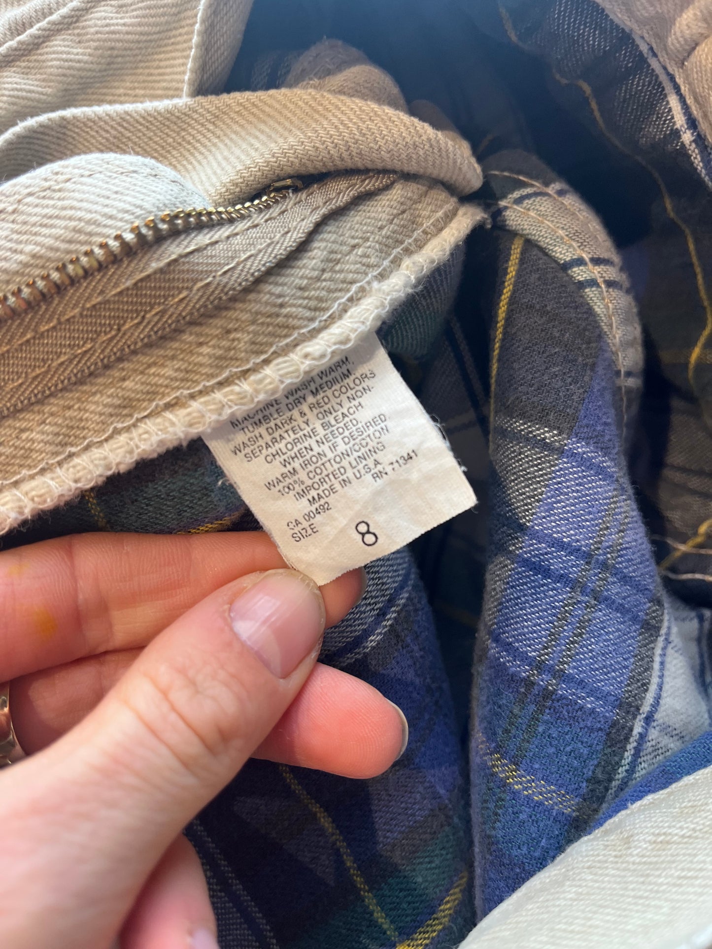 80s 'LL Bean' Lined Jeans / Union Made / 8