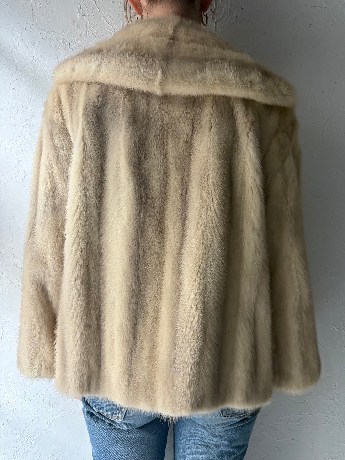 70s Cream Authentic Fur Jacket / Small