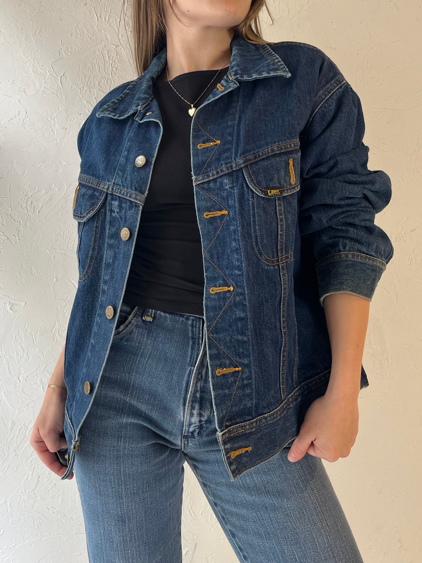 Vintage 'Lee' Denim Button Up Denim Jacket / Medium - Large