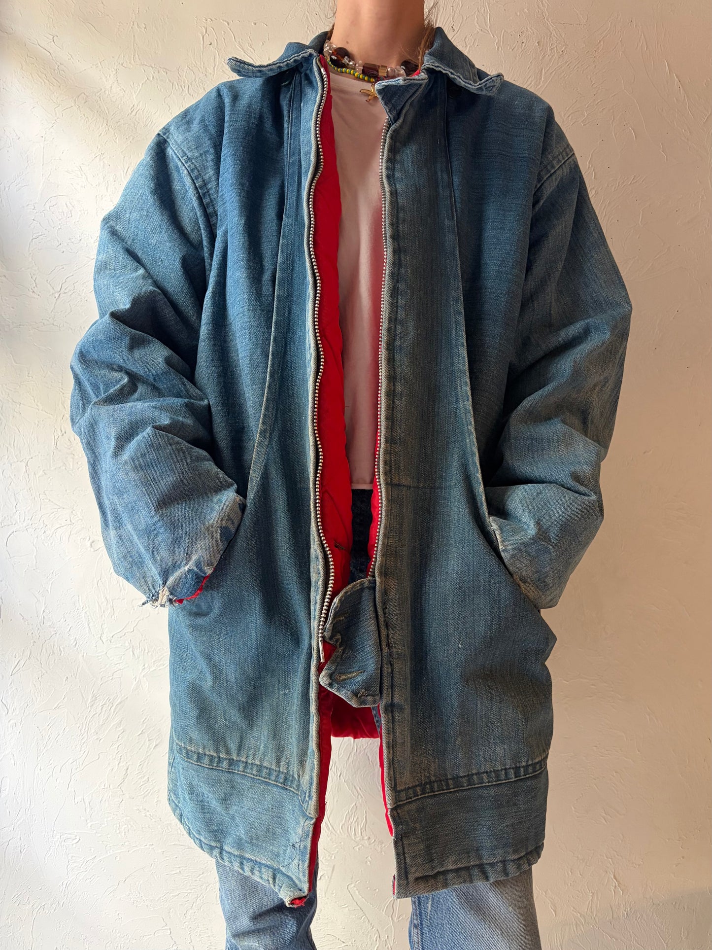 Vintage Denim Workwear Jacket / XL