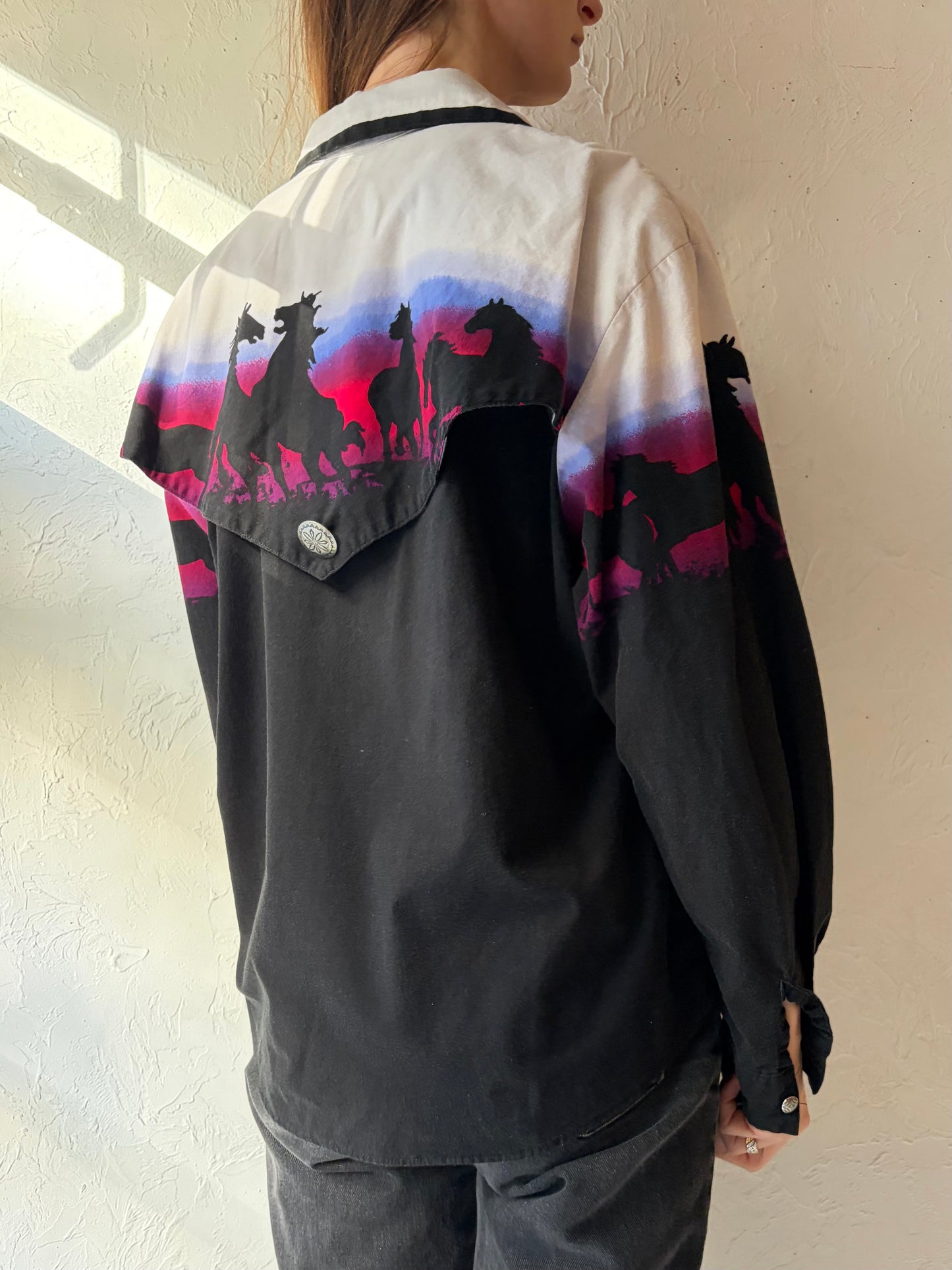 80s 'Roper' Western Button Up Shirt / Medium