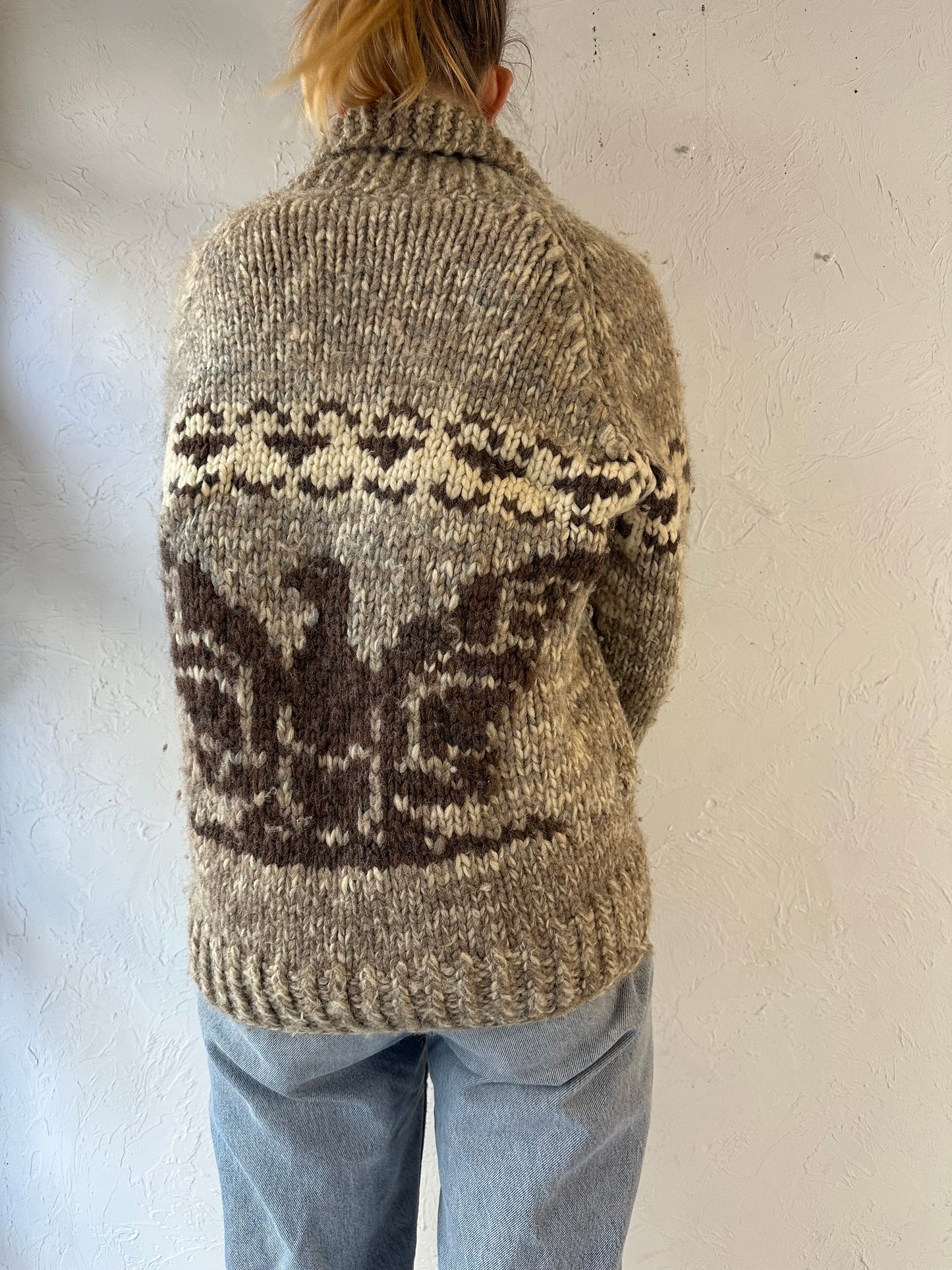 Vintage Hand Knit Eagle Sweater / Small