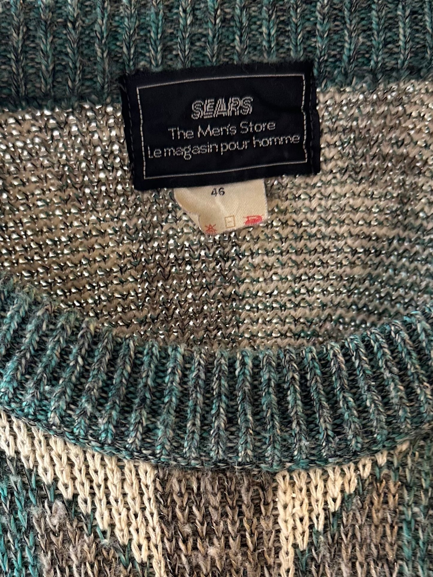 90s ‘Sears’ Green Knit Pullover Sweater / Medium - Large