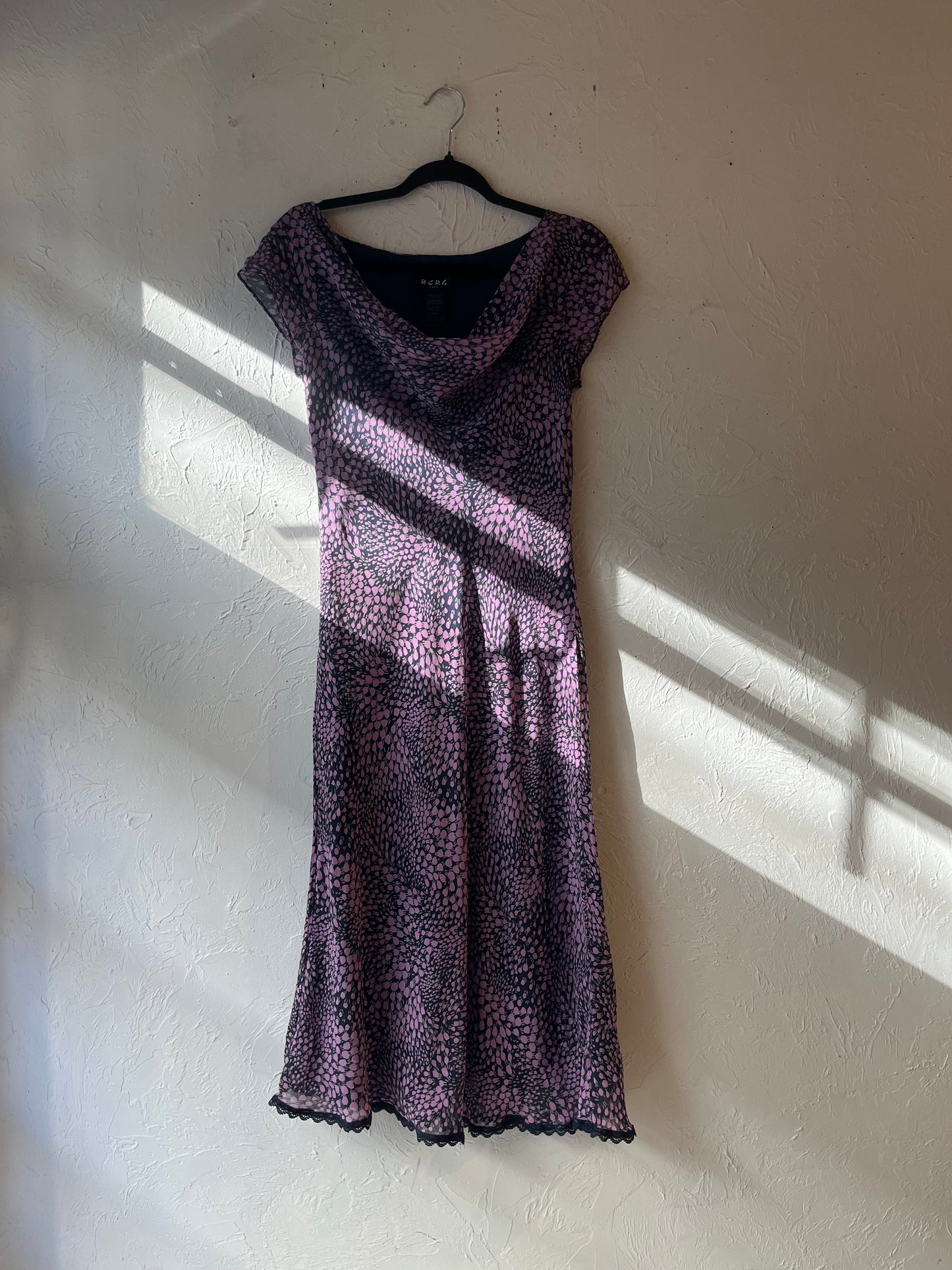 Y2k 'BCBG' Purple Floral Dress / Large