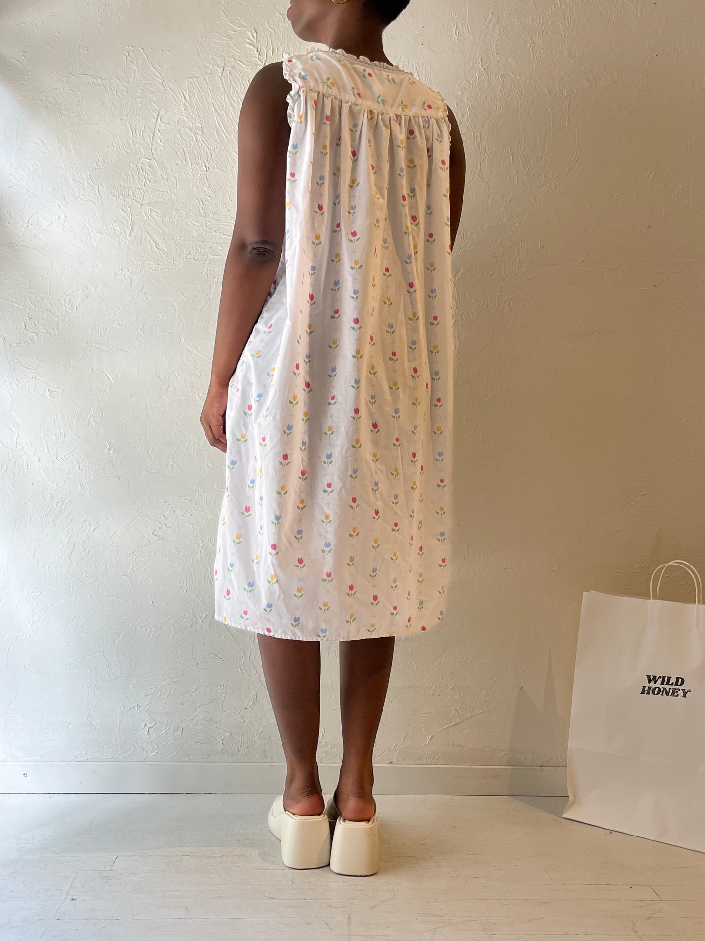 Y2k 'Fair Set' White Floral Dress / Medium