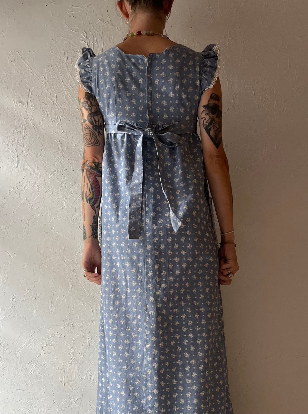 Vintage Handmade Retro Sleeveless Maxi Dress / Small