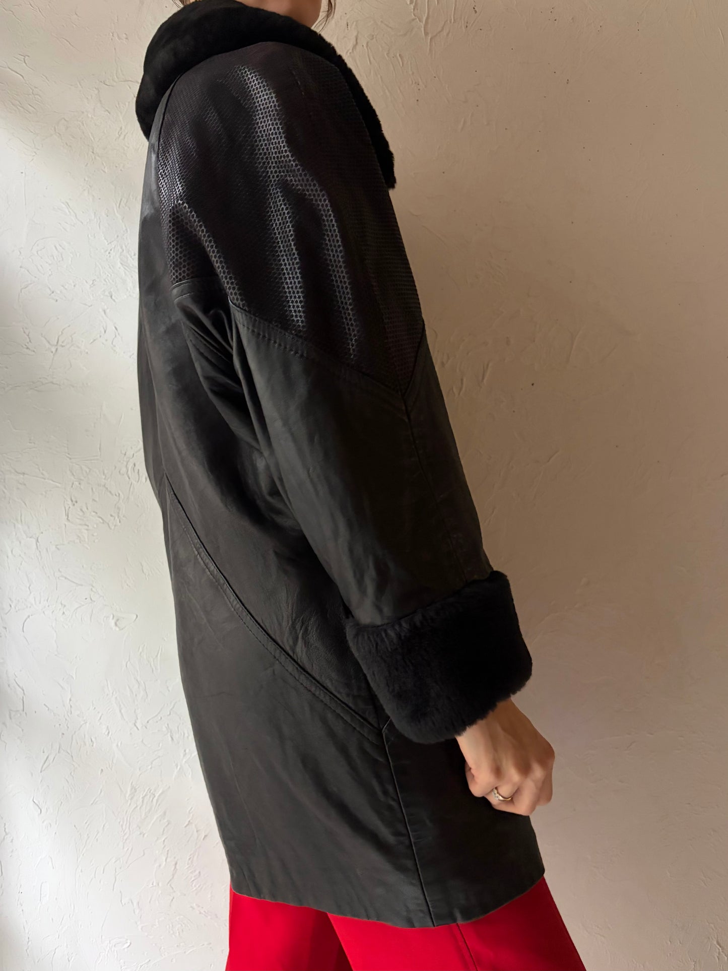 80s 'Danier' Black Leather Jacket / XSmall