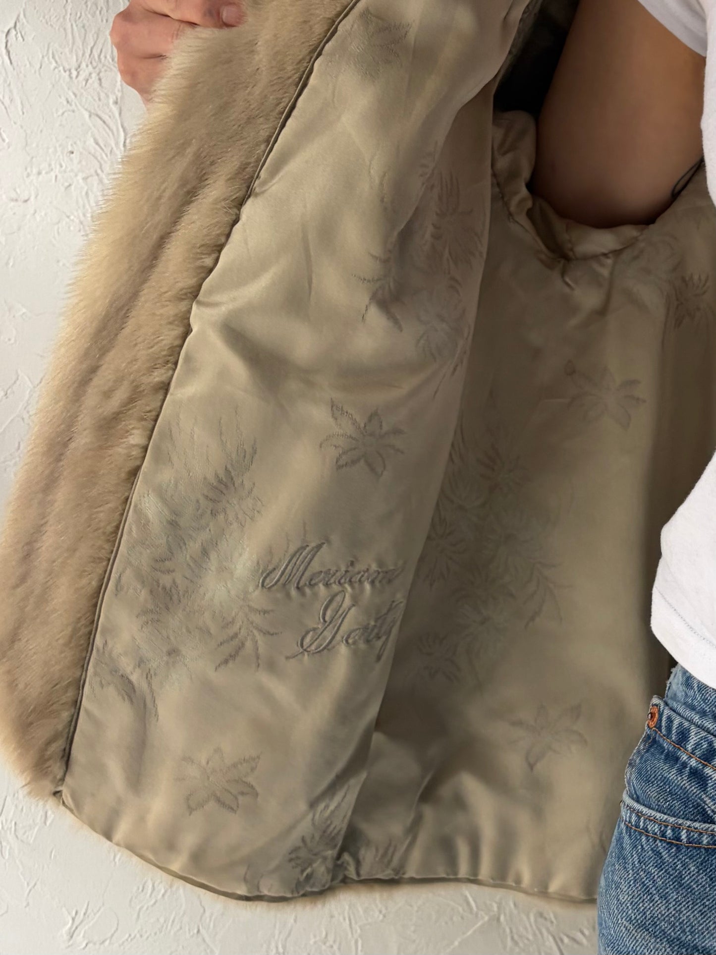 70s Cream Authentic Fur Jacket / Small