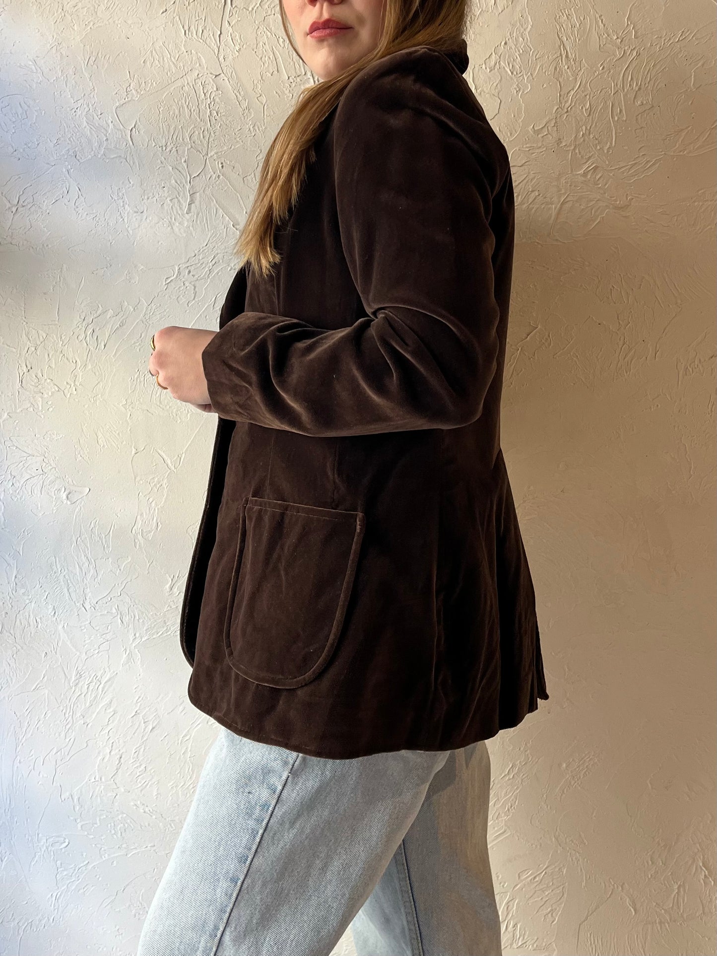 80s ‘Koret of California’ Brown Velvet Blazer Jacket / Small