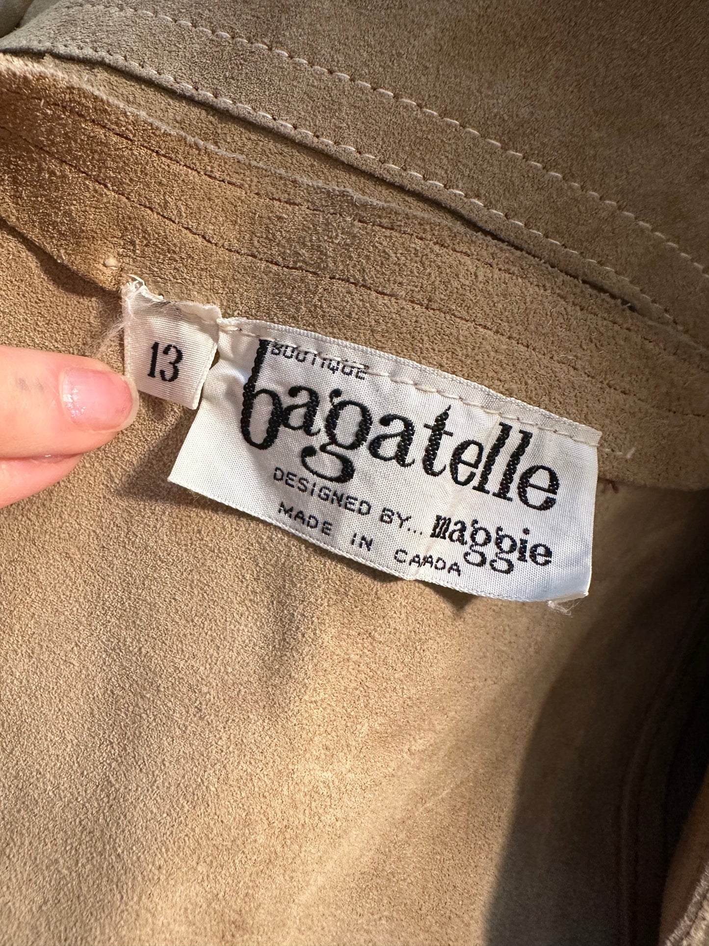 70s 'Bagatelle' Suede Fringe Vest / Small