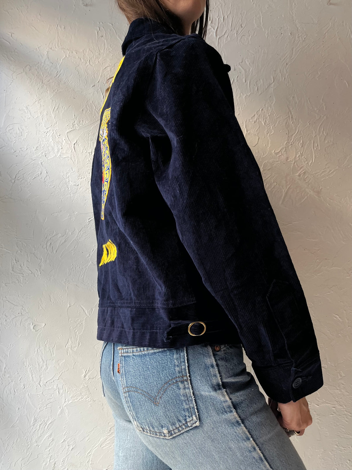 90s 'FFA' Kuna Idaho Navy Corduroy Agricultural Workwear Jacket / Made in USA / Medium
