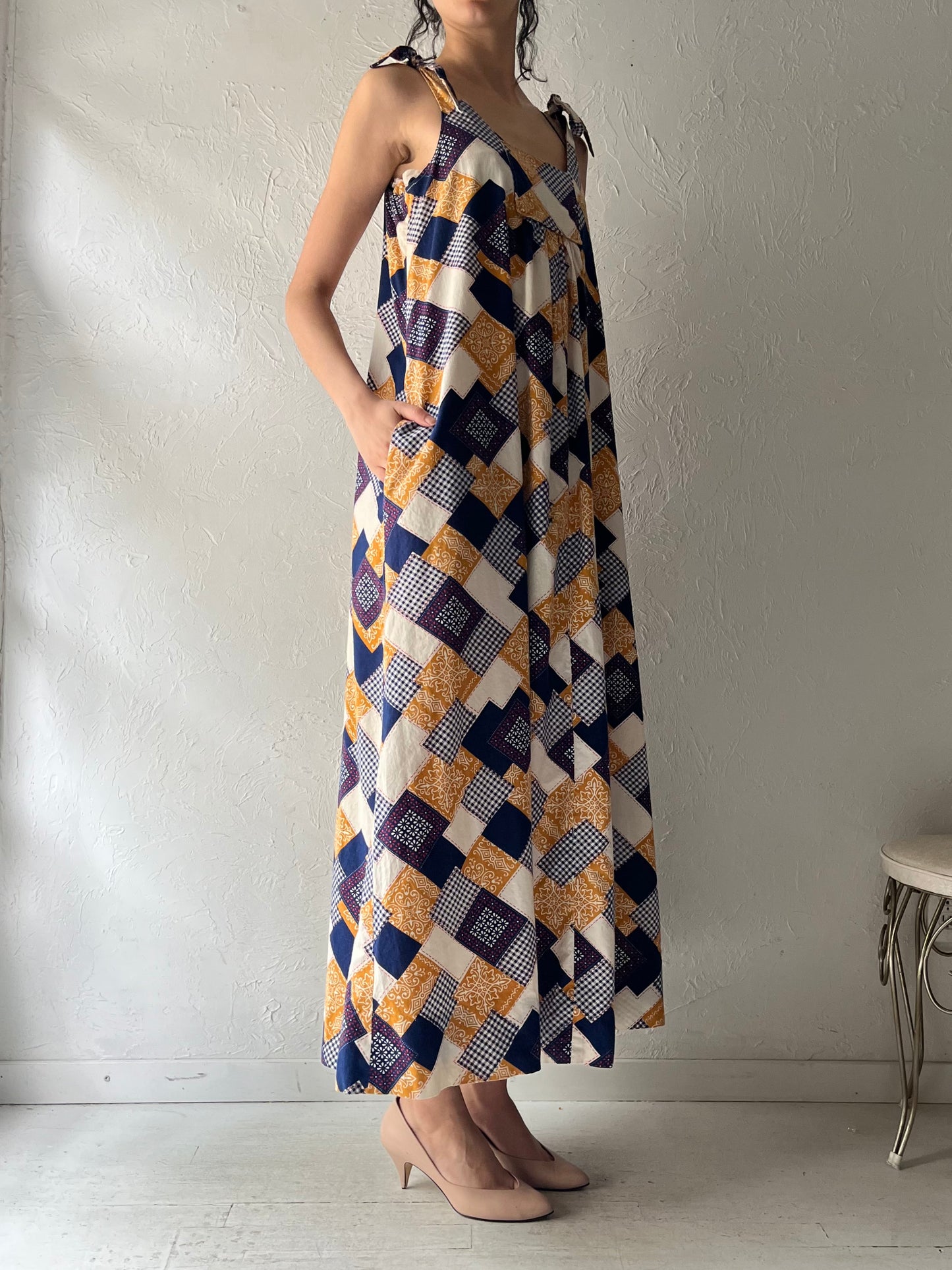 Vintage Handmade Patchwork Maxi Dress / Large
