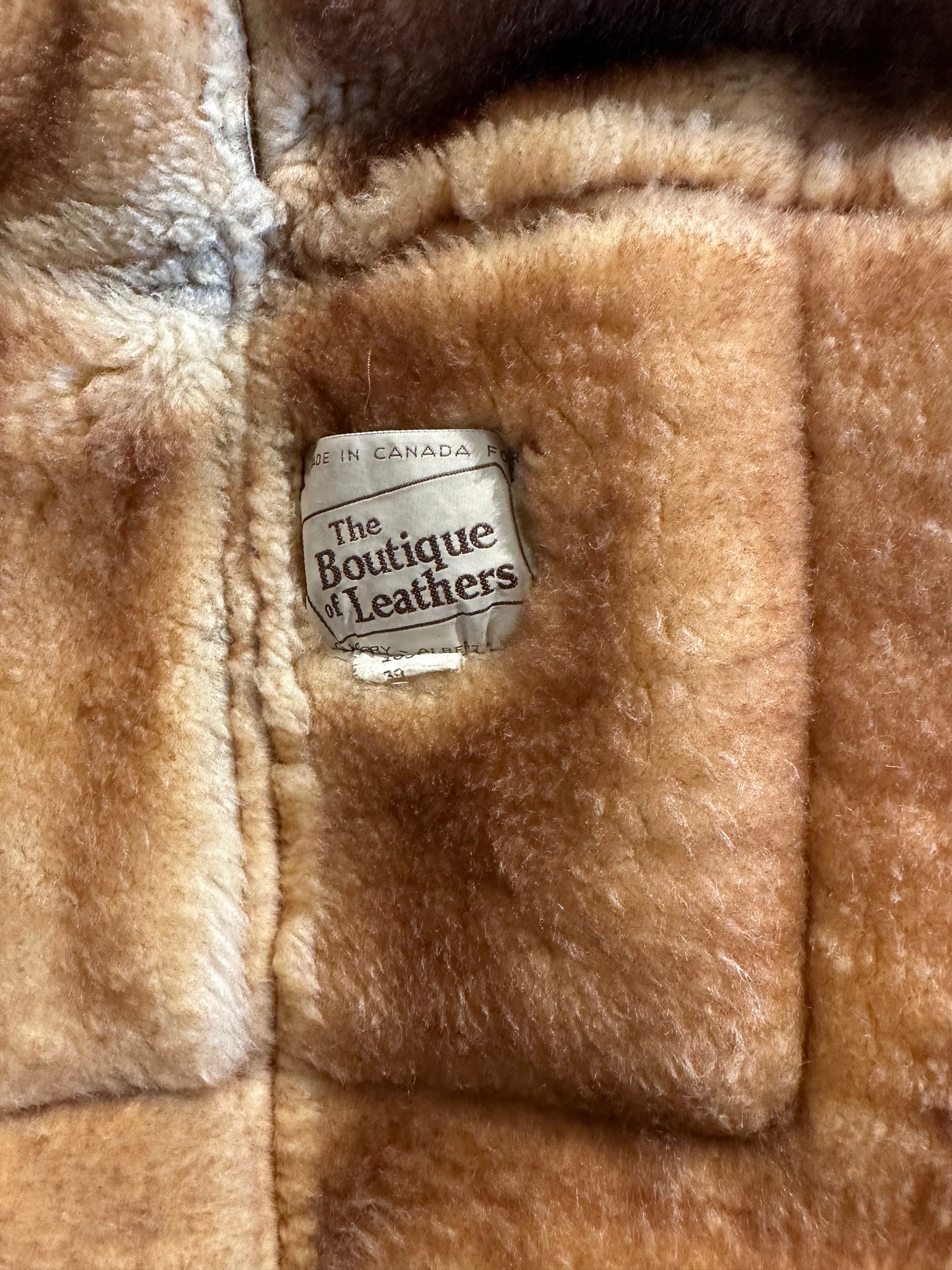 80s 'Boutique of Leathers' Leather Jacket with Faux Fur Lining / Large