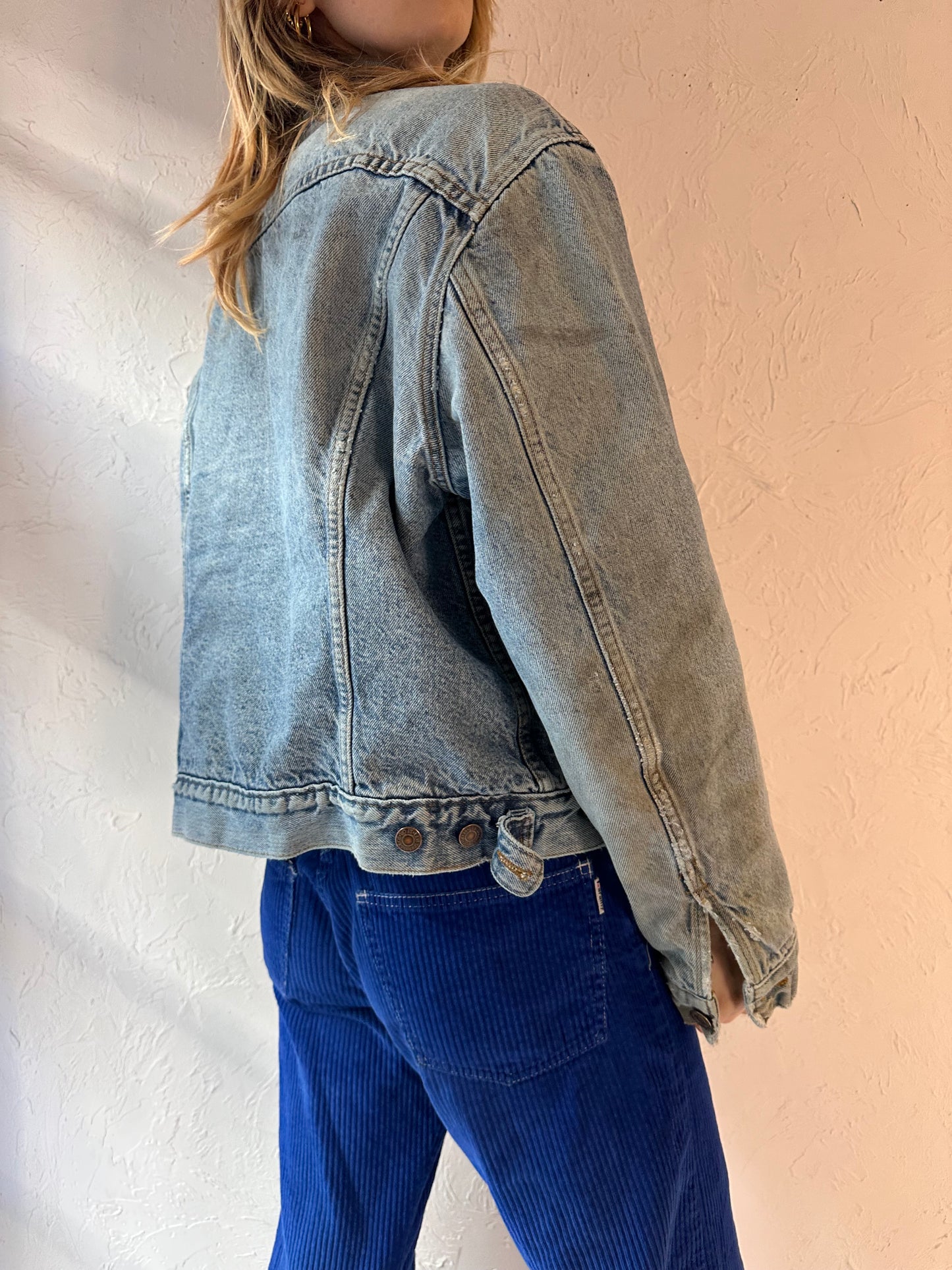 90s 'Levis' Thrashed Blanket Lined Denim Jacket / Small