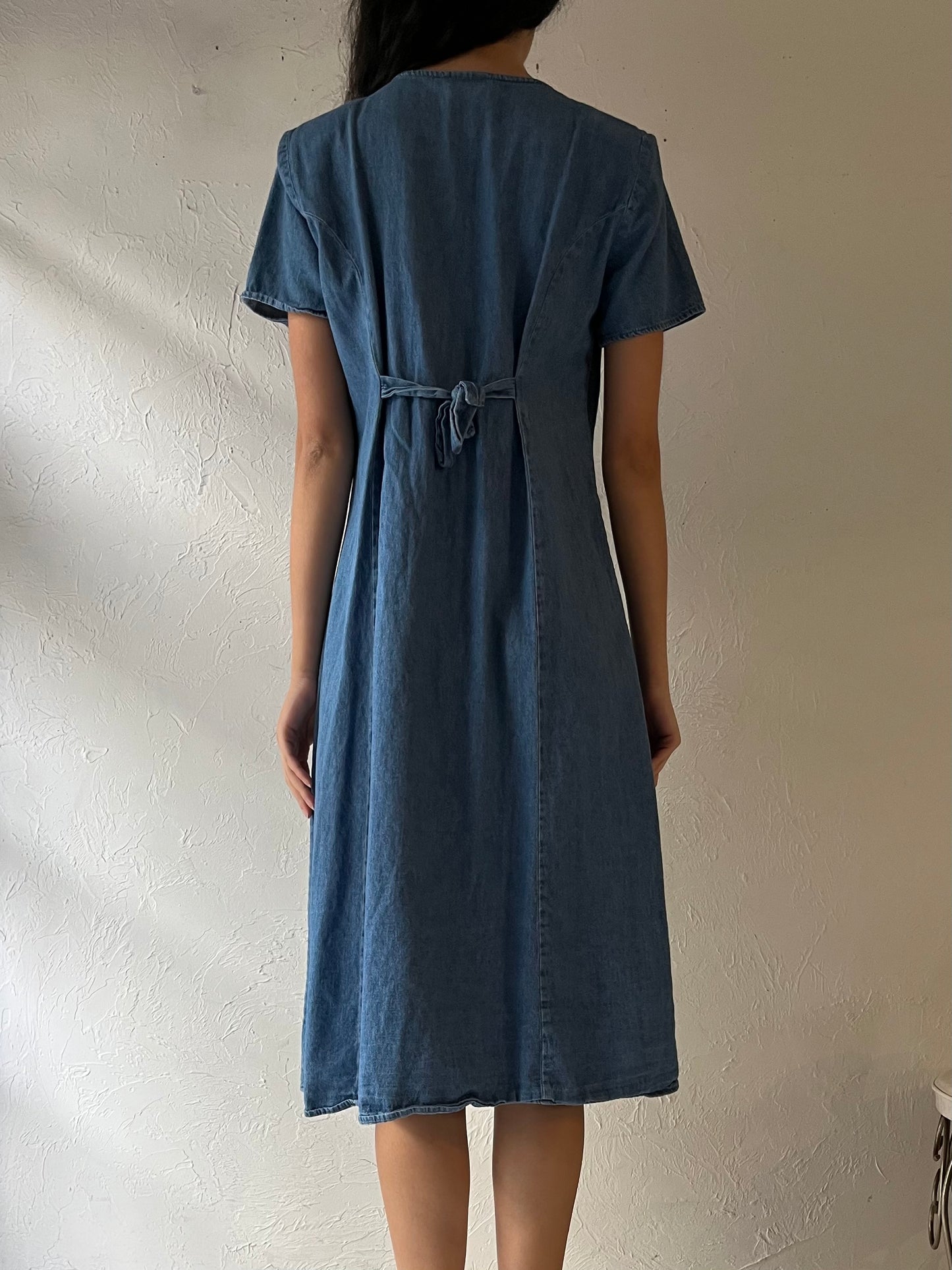 90s 'Cleo' Denim Maxi Dress / Small