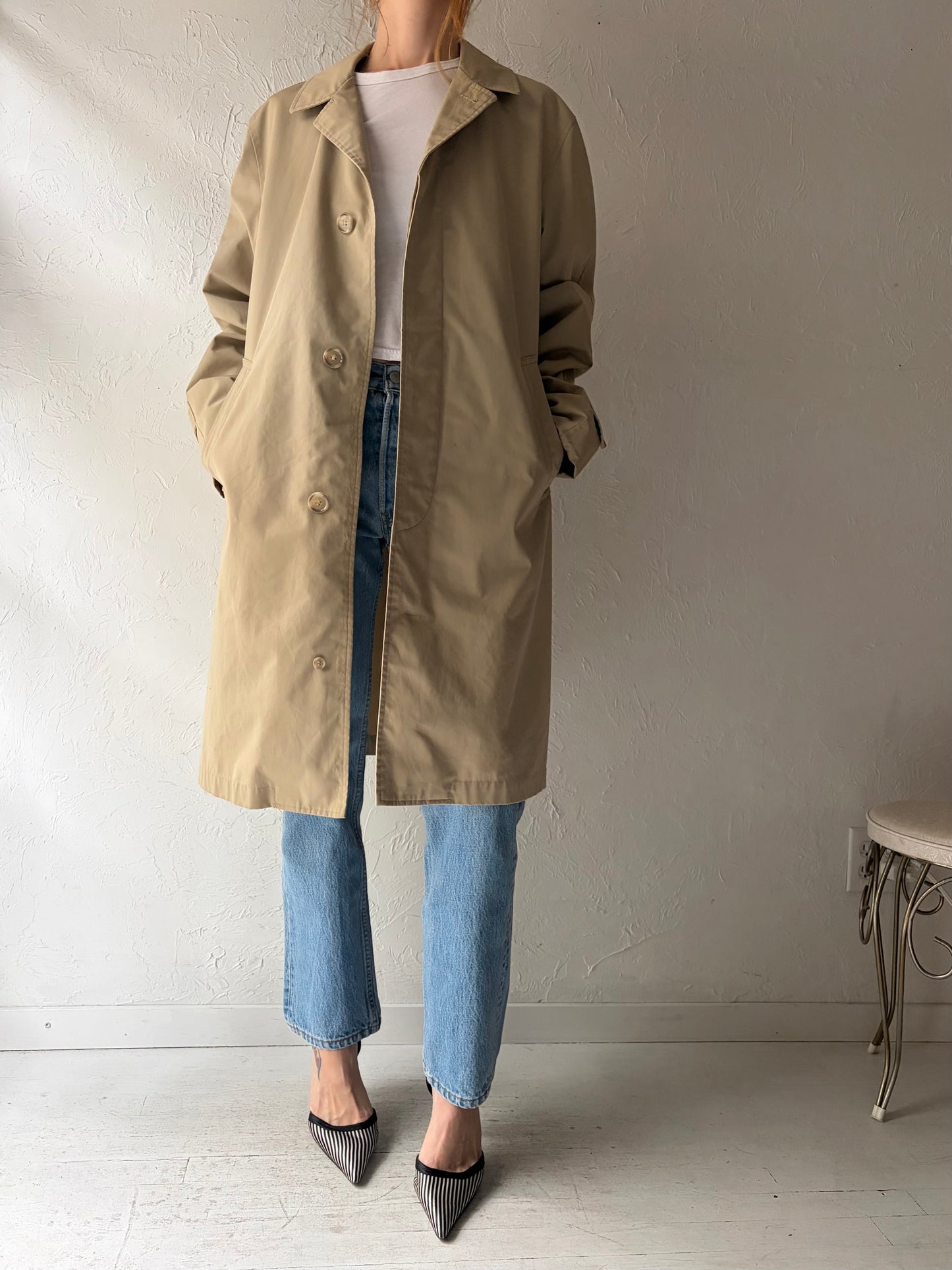 80s ‘Woodwards’ Beige Half Trench / Medium