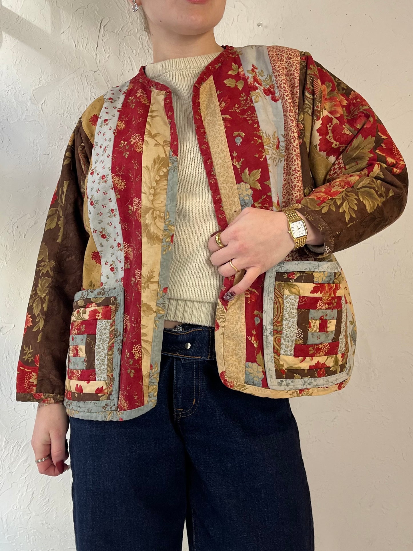 Vintage Handmade Quilt Jacket / Medium