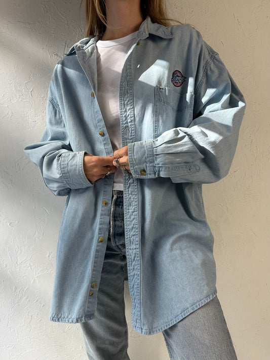 90s ‘Lee’ Utah Jazz Denim Button Up Shirt / XL
