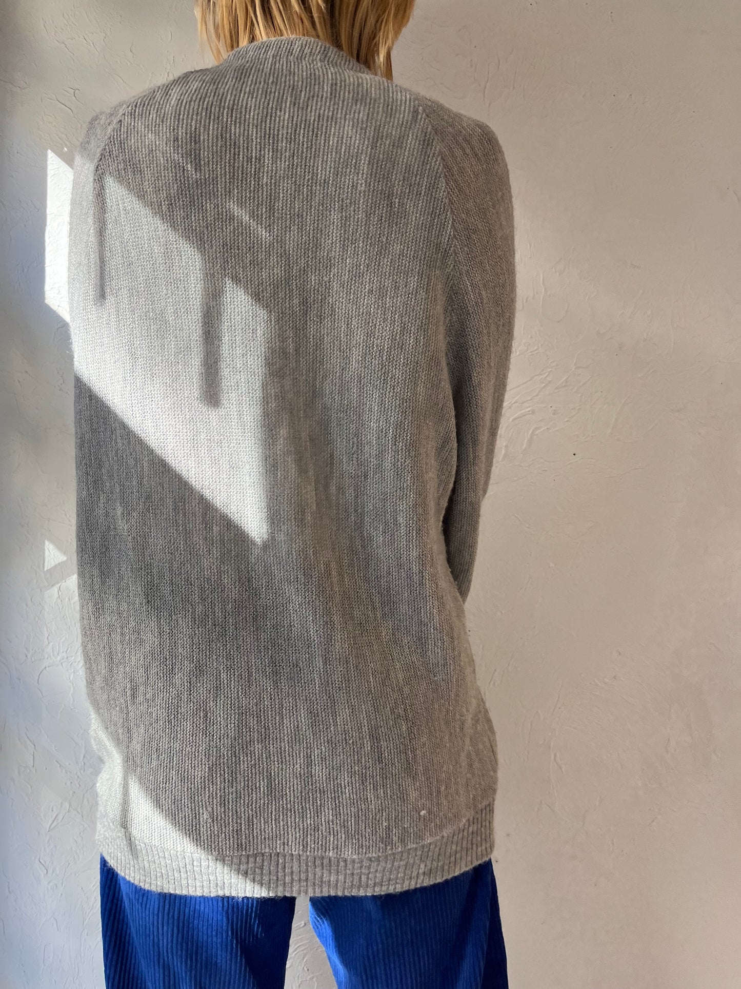 80s 'Jantzen' Gray Acrylic Cardigan / Large