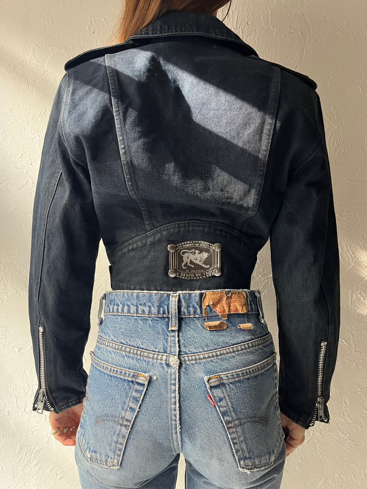 Vintage 90s 'Parasuco' Cropped Denim Jacket / Small