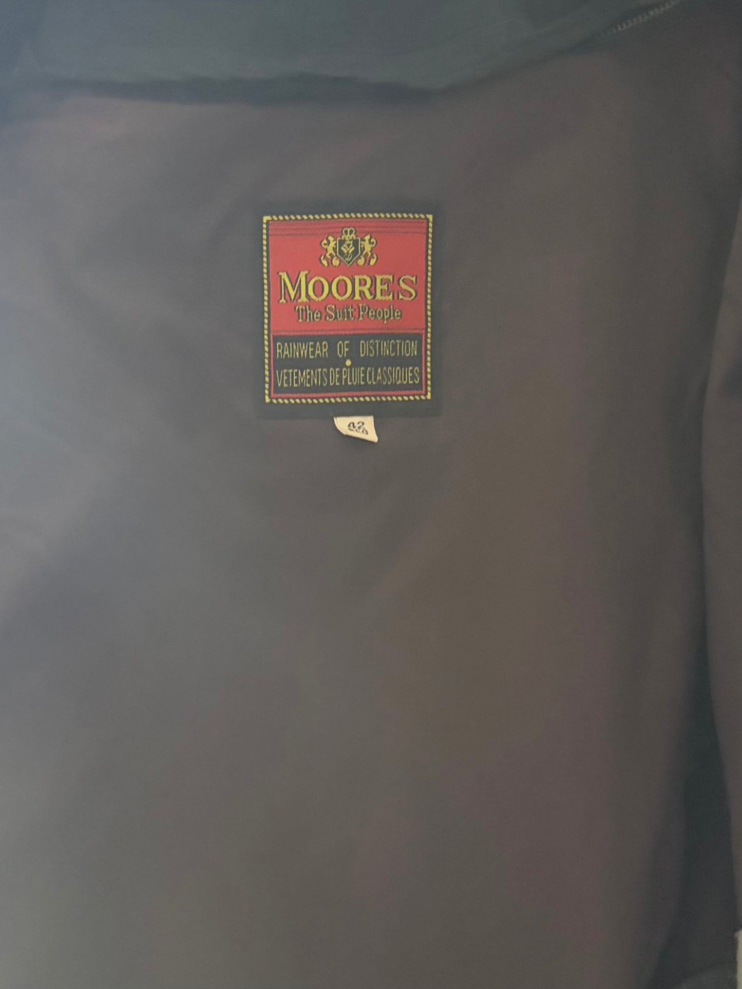 90s 'Moores' Navy Normcore Trench Coat / Vintage 1990s Classic Minimalist Outerwear / Large