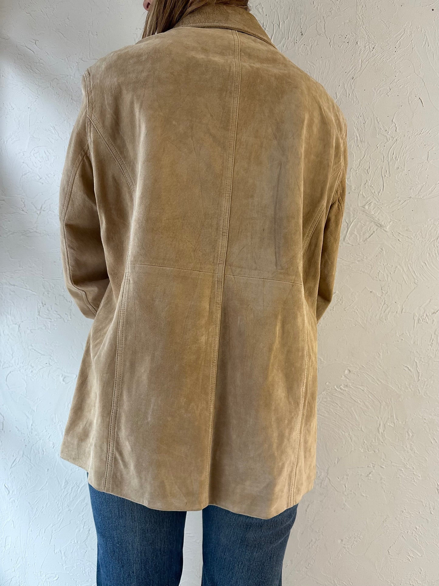 Y2K ‘Anne Klein’ Tan Suede Leather Jacket / Large