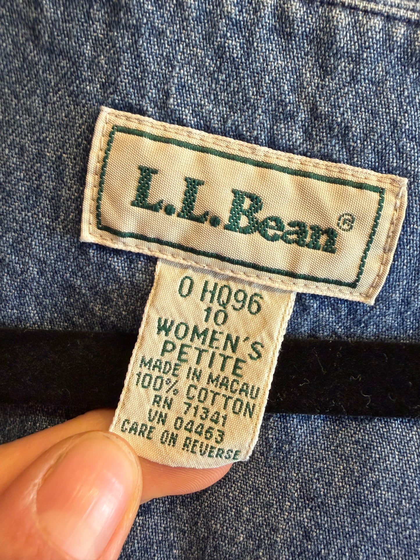 90s 'LL Bean' Vintage Denim Sleeveless Midi Dress / Medium