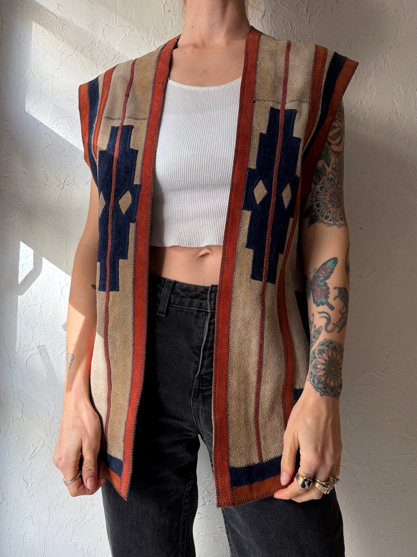 70s 'Palena' Leather Vest / Medium