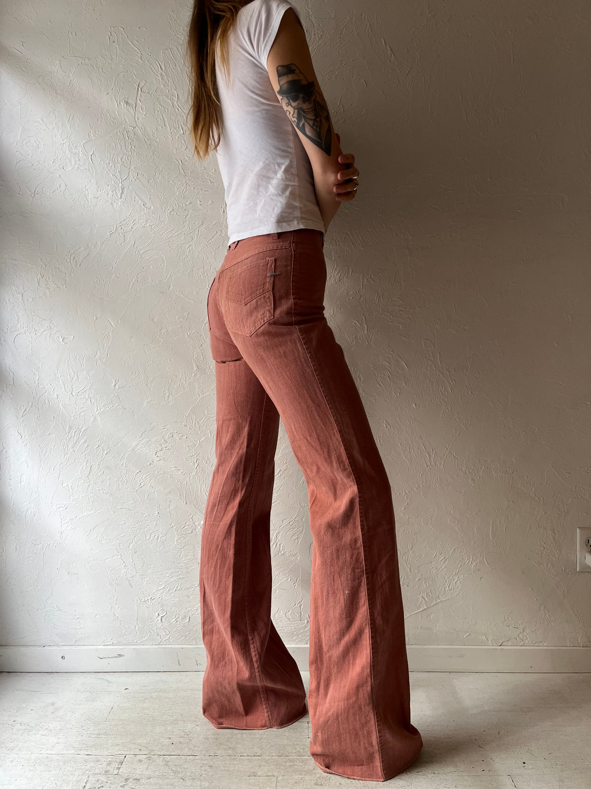 70s 'Arpeja' High Waisted Bell Bottom Jeans / XS