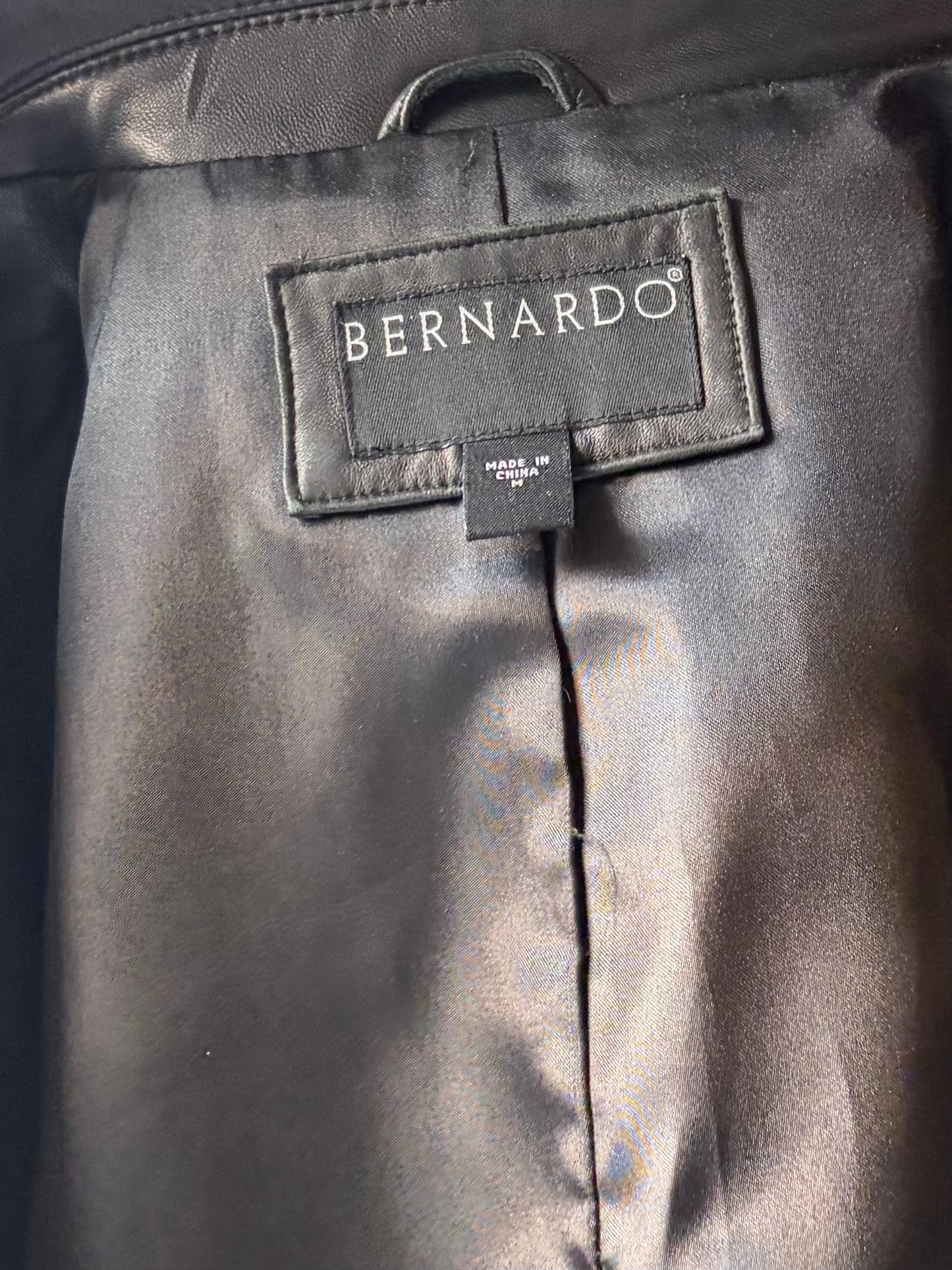 Y2k 'Barnardo' Black Leather Normcore Minimalist Blazer Style Jacket / Medium