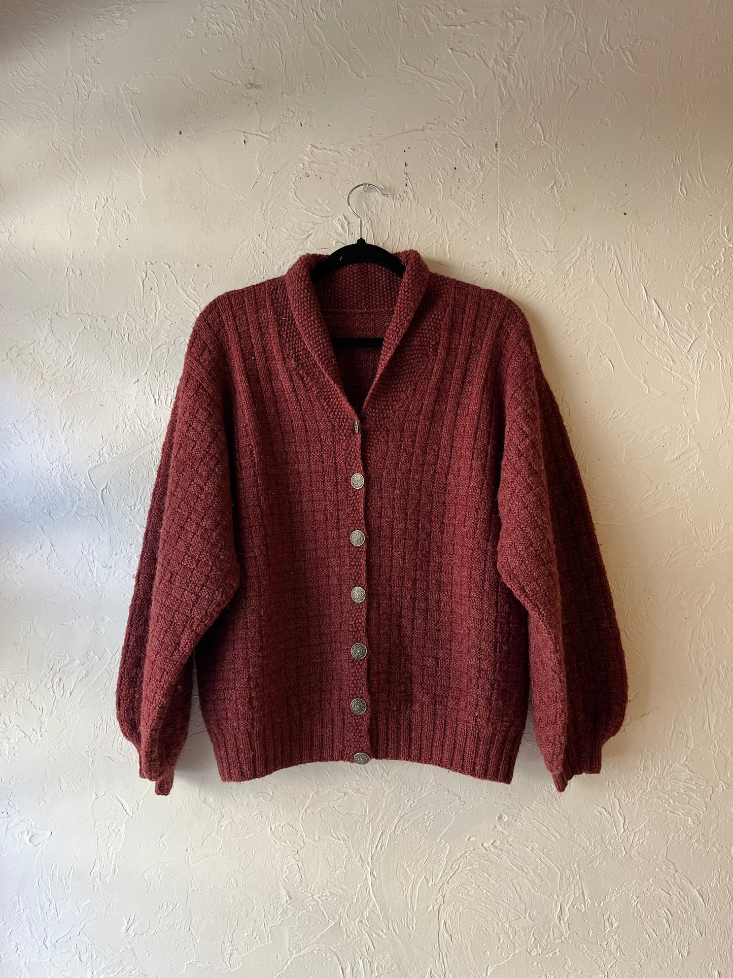 Vintage Burgundy Cardigan / Medium