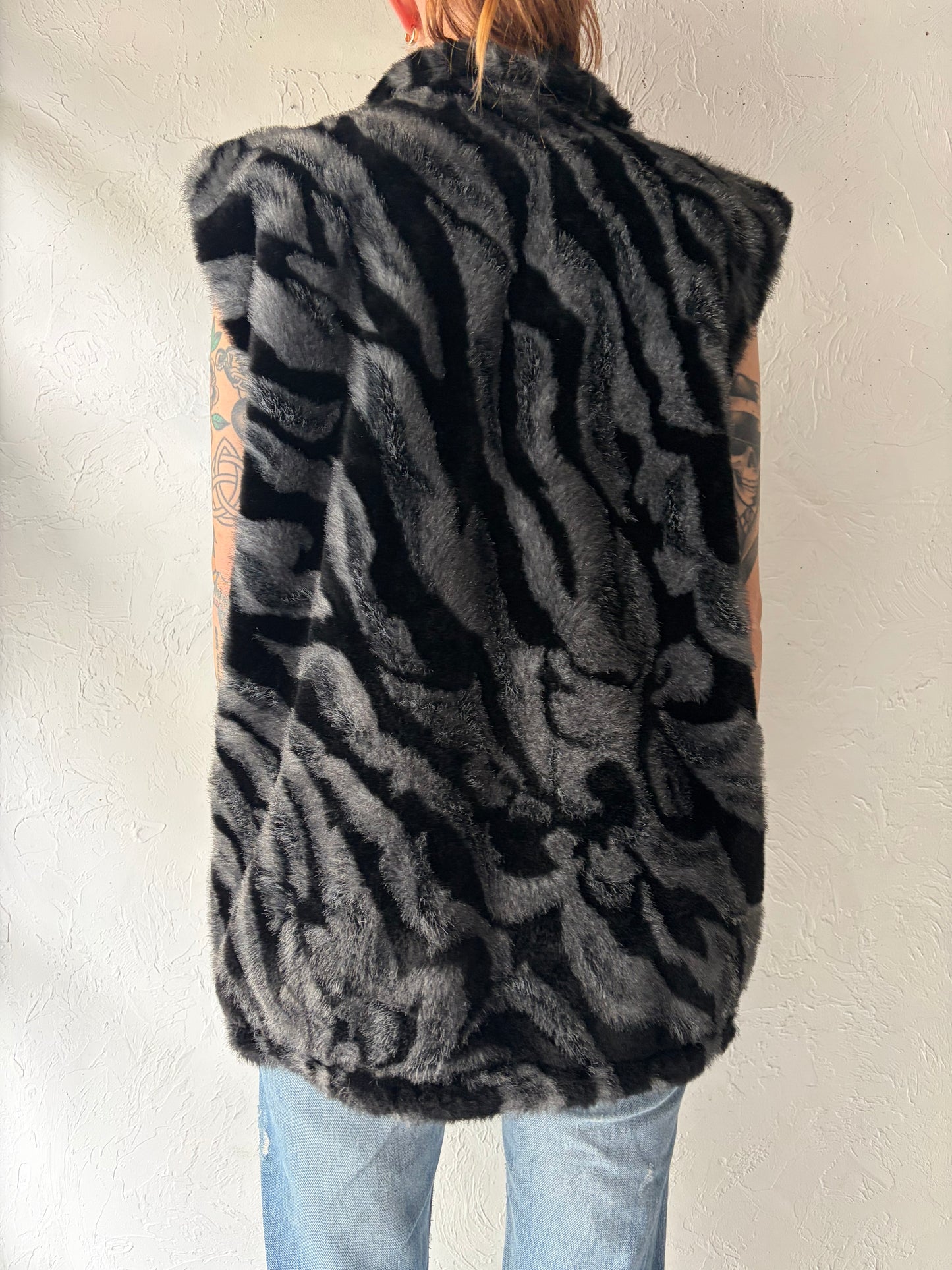 90s 'Duffel' Faux Fur Vest / Medium